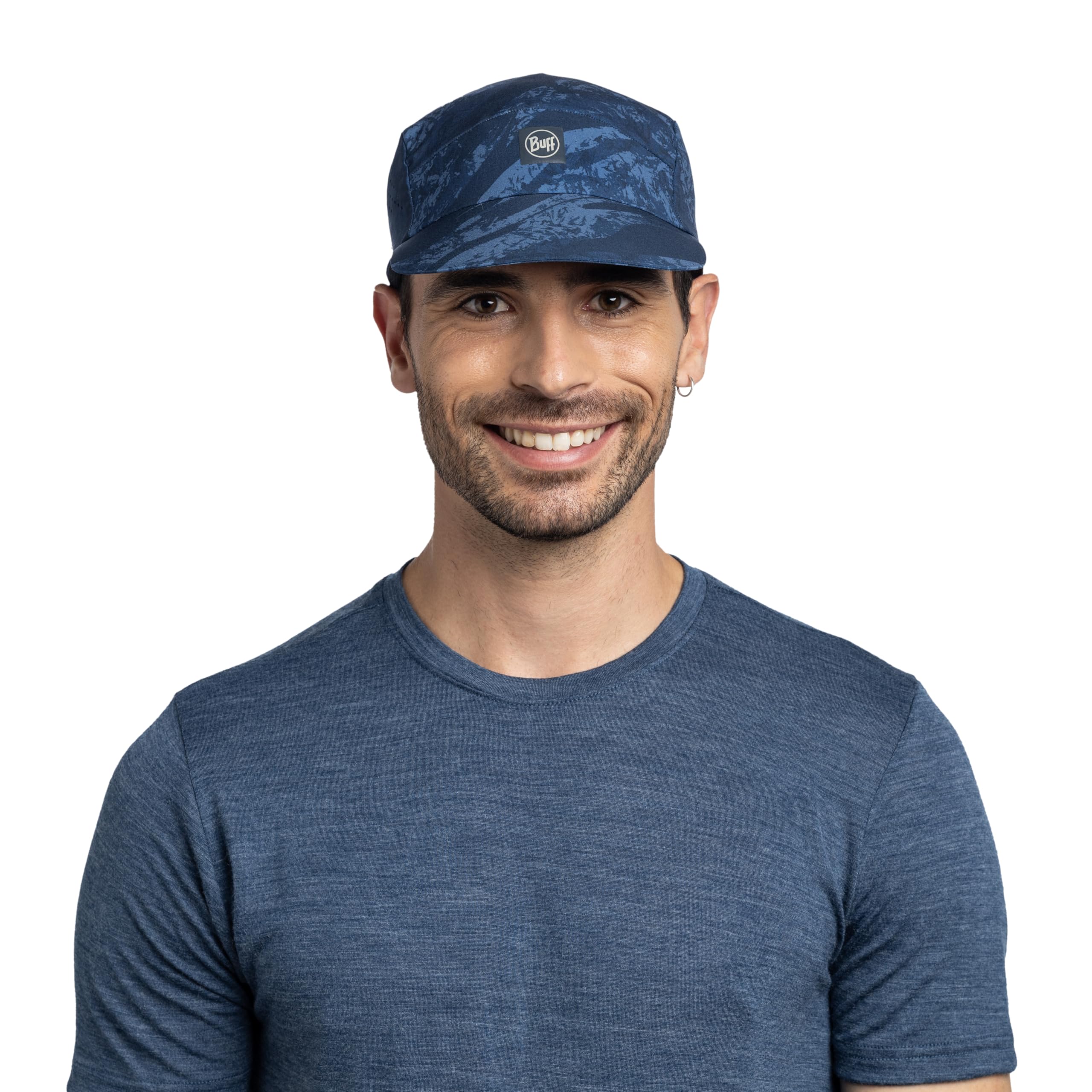 Buff®| Gorra Pack Speed Hombre Mujer Adulto Flexible, UPF50, Elemento Reflectante, Comoda, Elastica, Correr, Ventilacion, Plegable, L/XL, Azul Oscuro