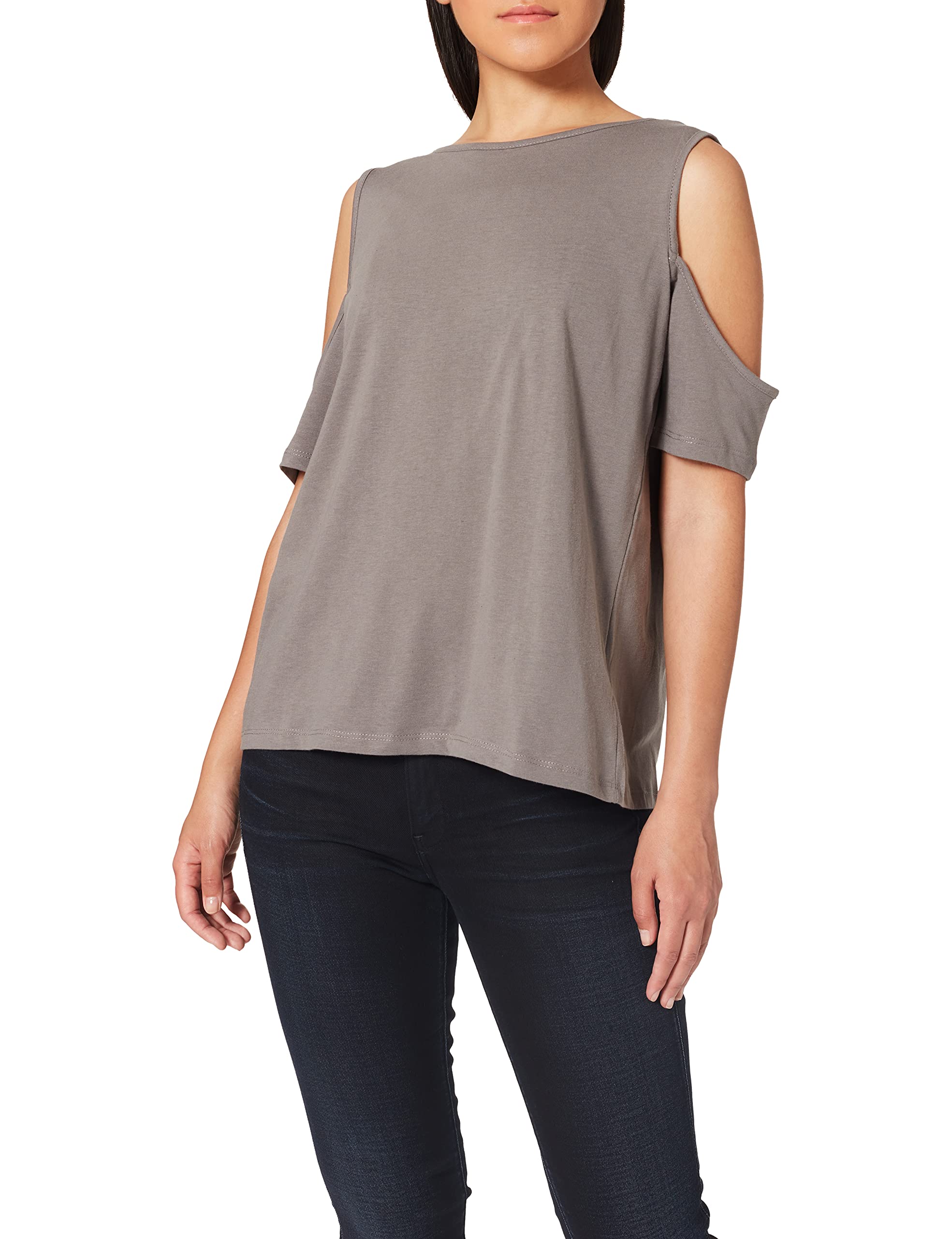 trueprodigy Casual Mujer Marca Camiseta Basico Ropa Retro Vintage Rock Vestir Moda Cuello Redondo Hombro Sin Tirantes Slim Fit Designer Fashion Blusa