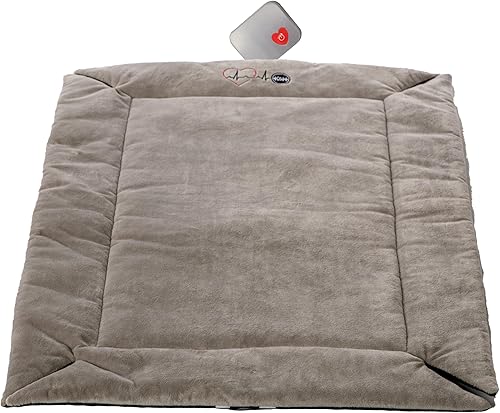 K&H Pet Products Mother's Heartbeat - Almohadilla para jaula de cachorro, forro polar gris, talla M, L, 21 x 31 pulgadas