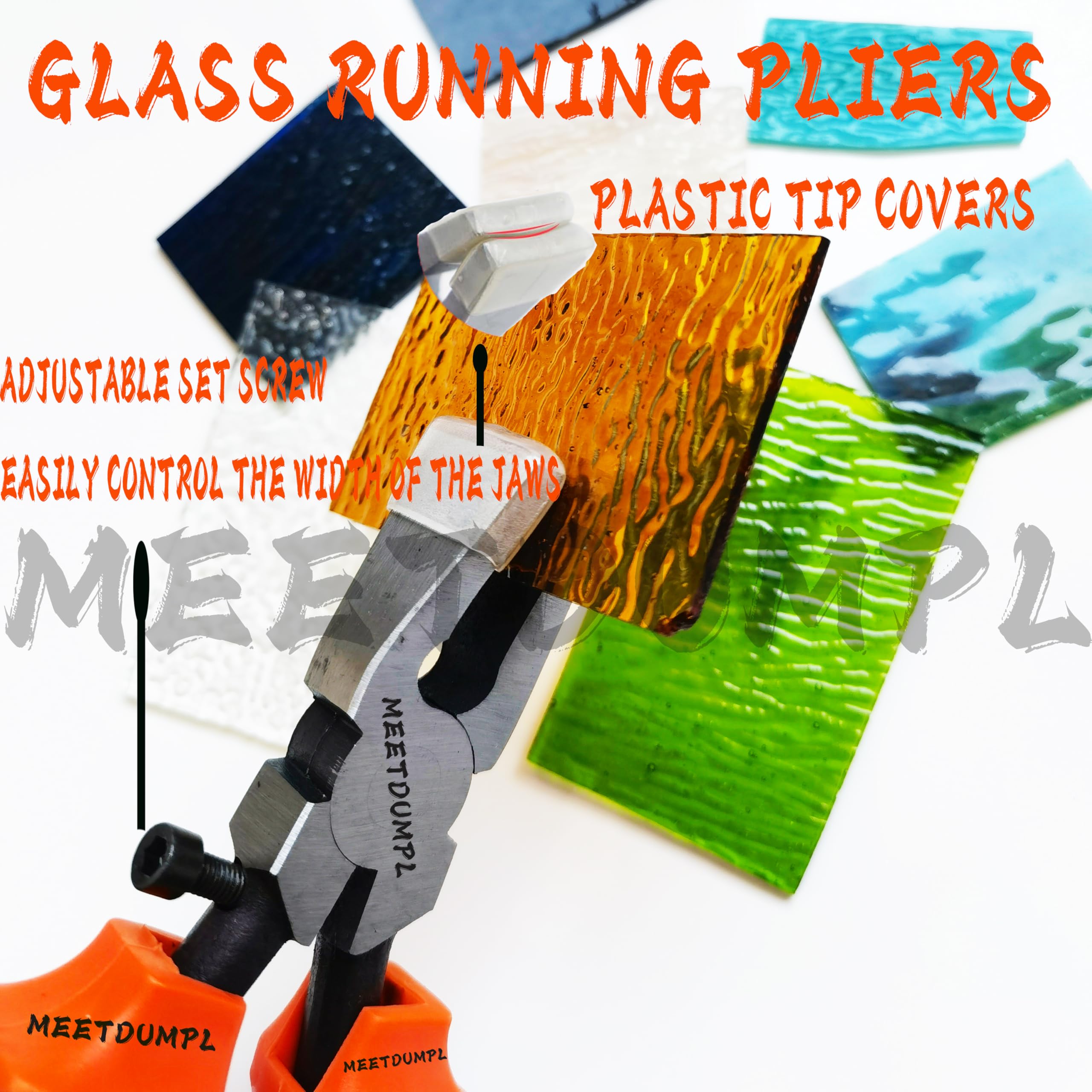 Buntglas-Set, Glasschneider, Buntglas-Zubehör, robuste Glaslaufzange, Glaszange, Breaker Grozer-Zange, Glasschneider, für Buntglas, Mosaik, Sicherung, Brechen, 26-teilig (3)
