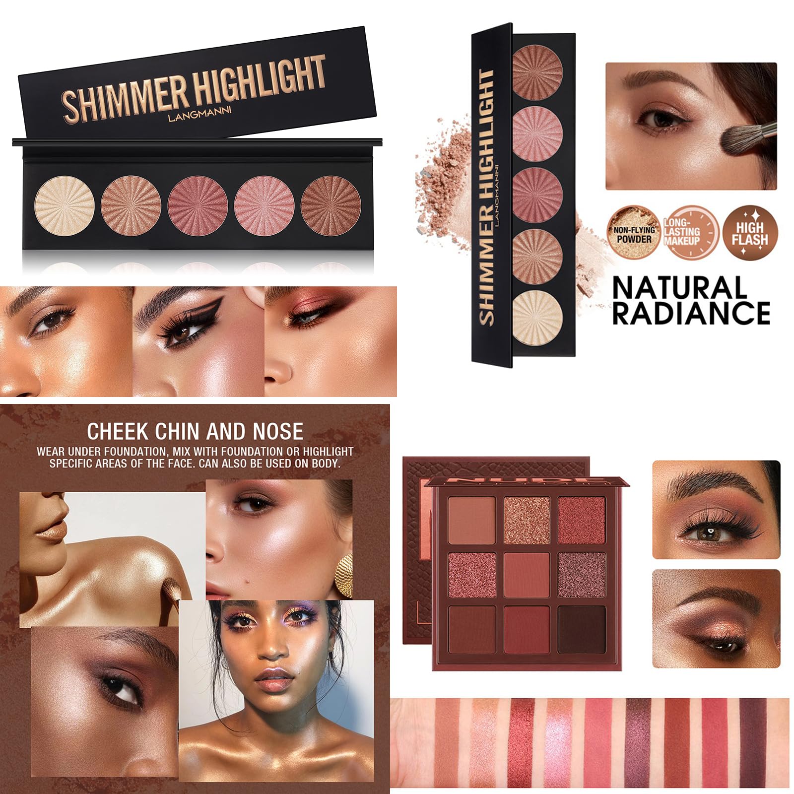 All in One Make Up Set Trucco Da Donna, Kit Starter Kit Multifunzione Cosmetico Trucco Con Palette di Ombretti, Rossetto, Eyeliner, Mascara, Pennello per Donne Ragazze