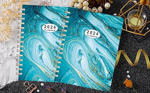 Miniatura 7 de Agenda semanal y mensual 2024, A5 de 8.5 x 6.1 pulgadas, anual de enero de 2024 a diciembre de 2024, encuadernada en espiral con 12 pestañas