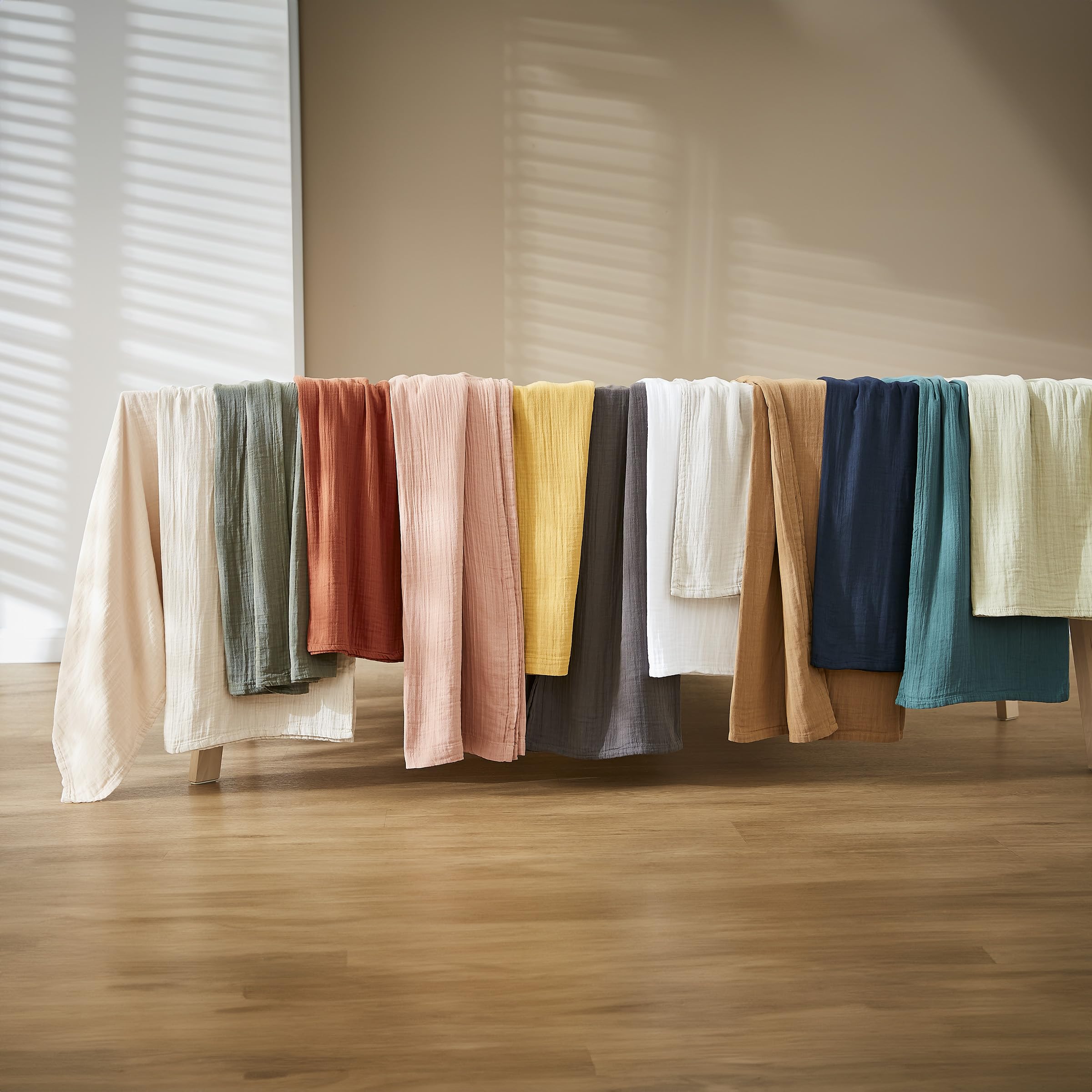 Cortina de gasa de algodón ajustable – Cortina de visillo 140 x 300 cm Suave y cómoda [Cortinas interiores y cortinas] (Beige Pampa)