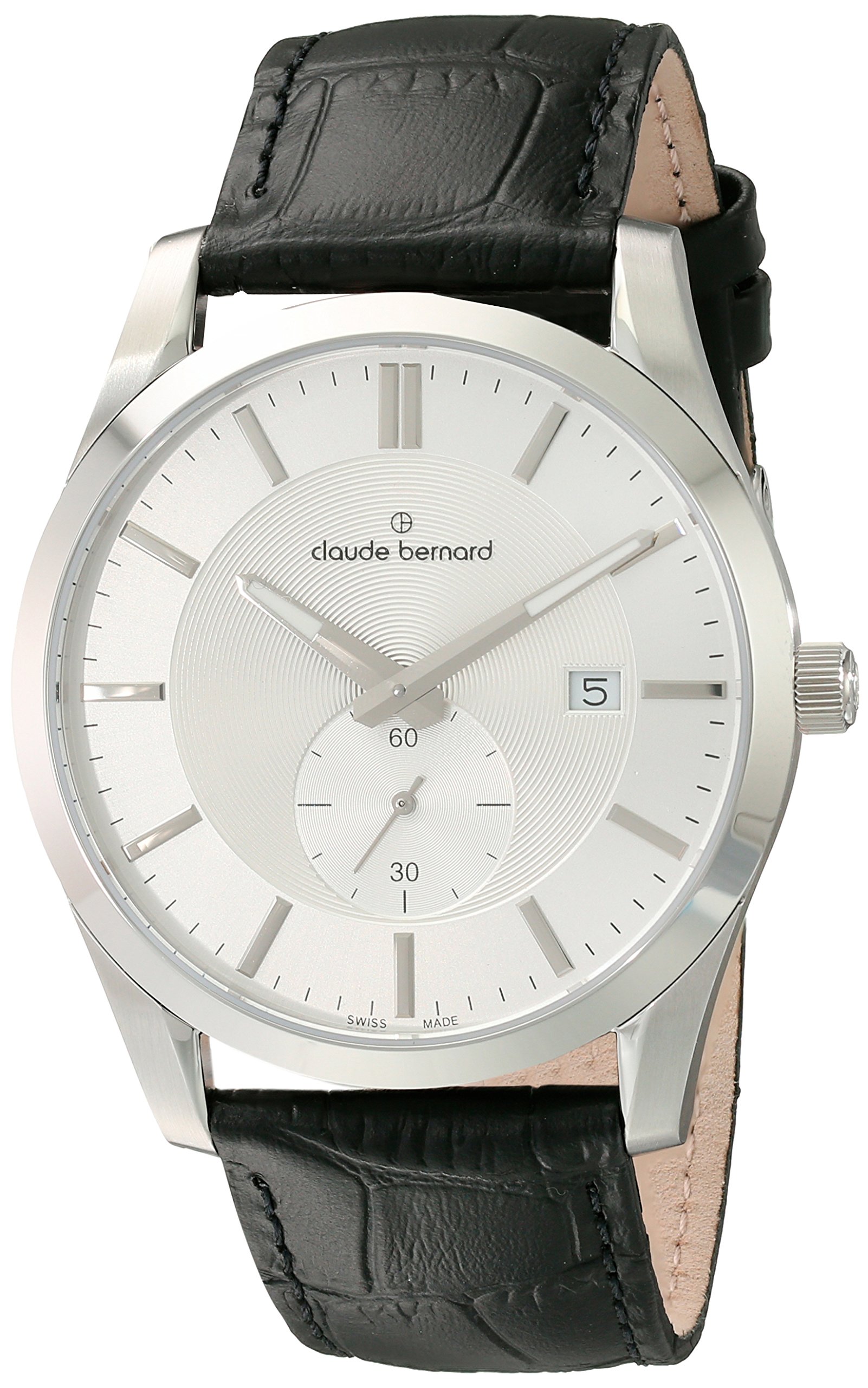 Claude BernardMen's 65001 3 AIN2 Classic Small Second Analog Display Swiss Quartz Black Watch