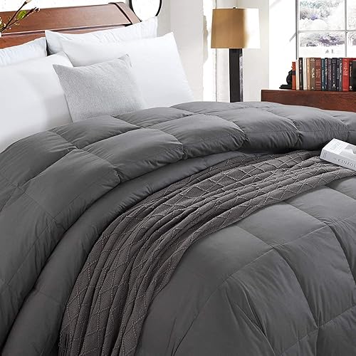 Miniatura 3 de HOMBYS - Lujoso edredón de plumón de ganso para todas las estaciones sólido blanco potencia de relleno 750 1000 hilos algodón 100 con 8 pestañas