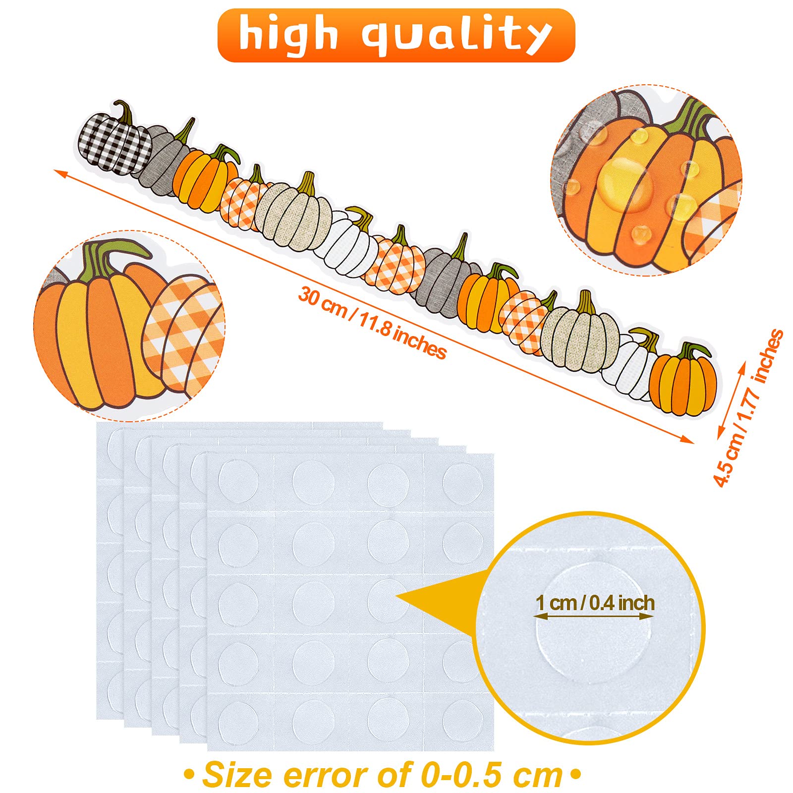 Fall Bulletin Board Decor Kit | 48 Pumpkin & Leaf Cutouts With 98ft Border Set