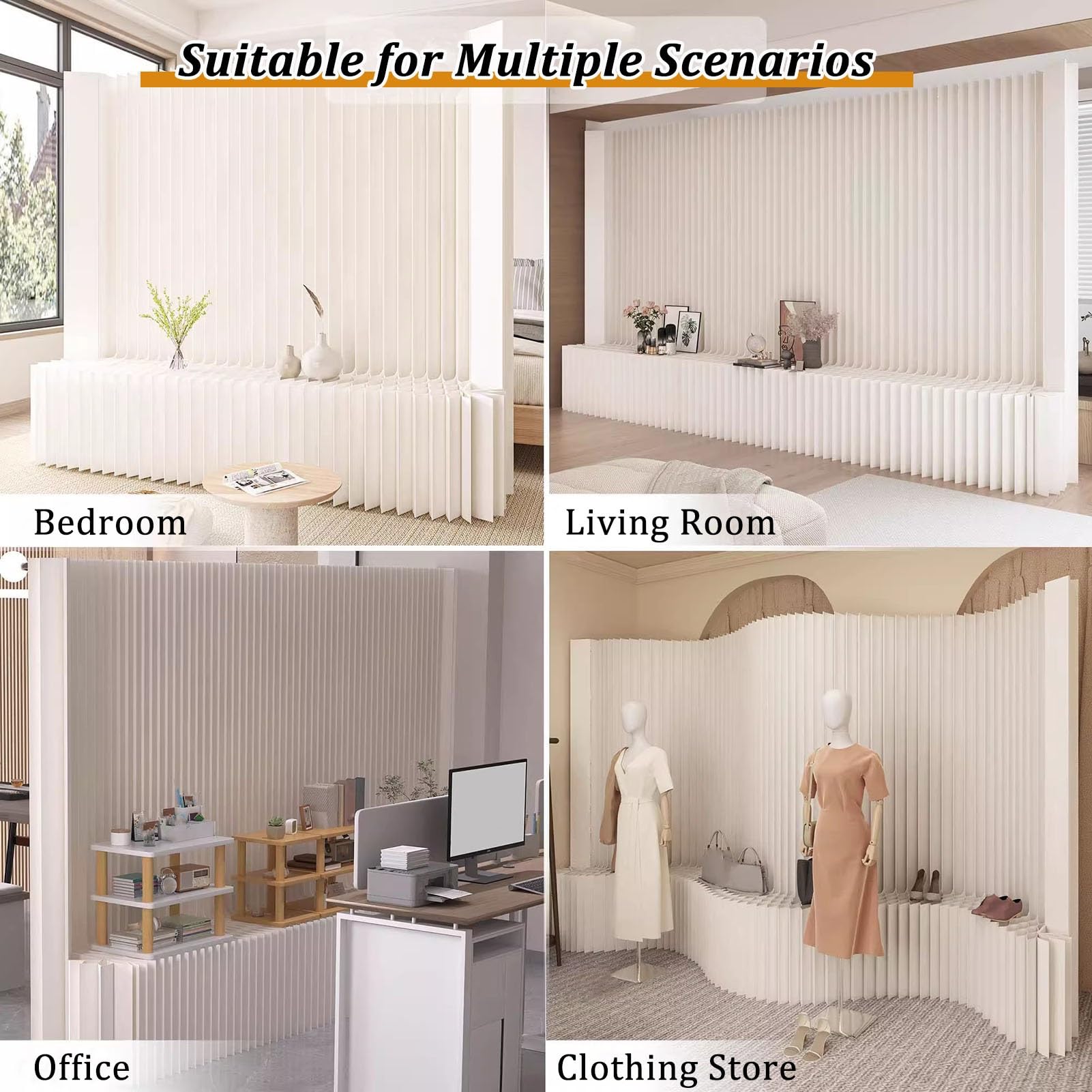 Rideaux de séparation de pièce, cloison Murale en Papier avec étagères, Pliable et Flexible pour Une intimité optimale dans Un Bureau à Domicile (78,8 x 70,9 Pouces)