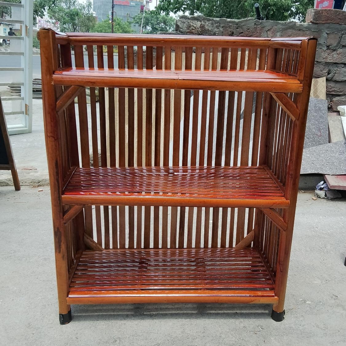 Bamboo Rack A1 Solid Wooden Shoes Stand Utility Rack Planter Stand ...