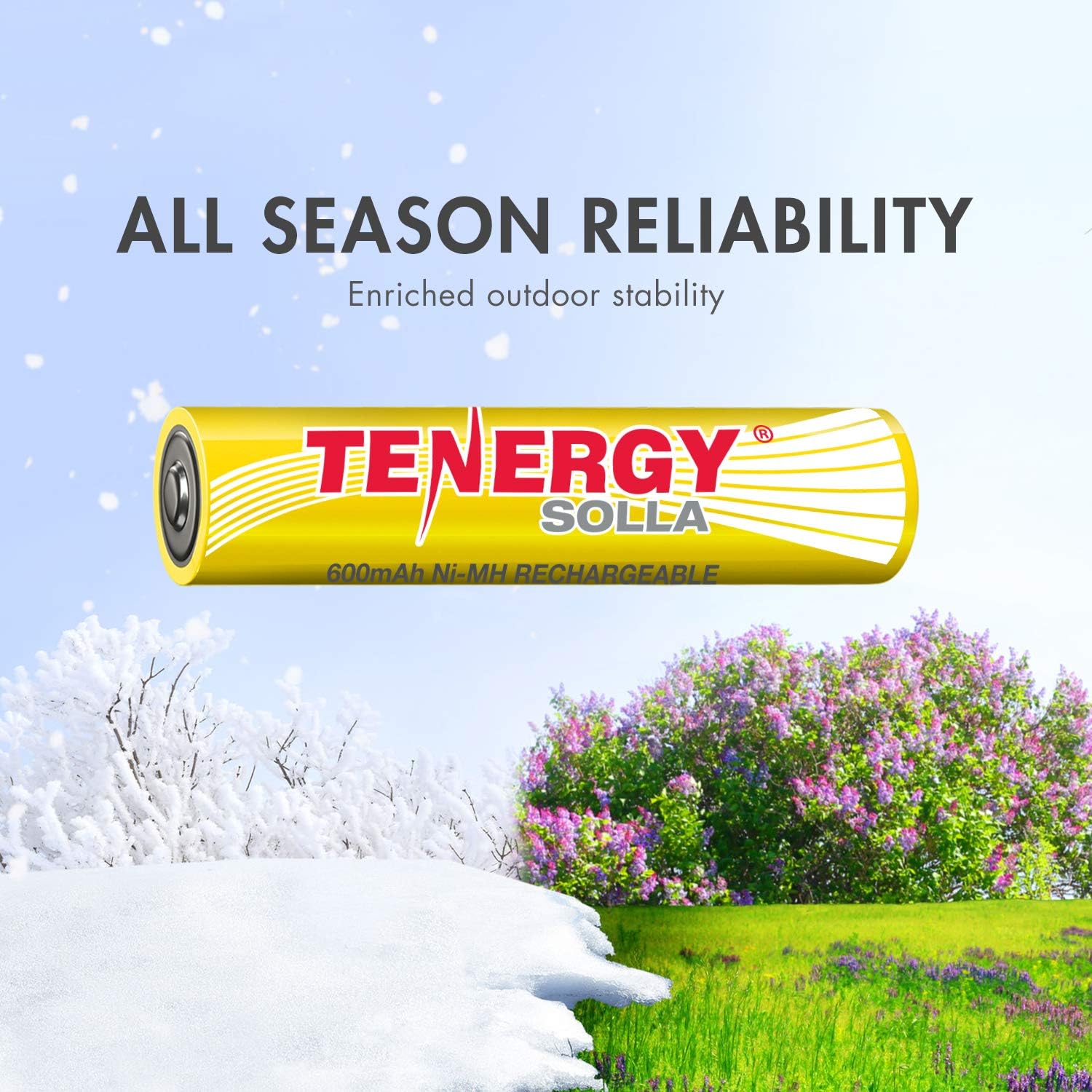 Tenergy Solla AAA Rechargeable NiMH Battery, 600mAh Solar Batteries for Outdoor Solar Lights, Outdoor Patio Lights, Anti-Leak, Outdoor Durability, 5+ Years Performance, 12 PCS, UL Certified : Health & Household