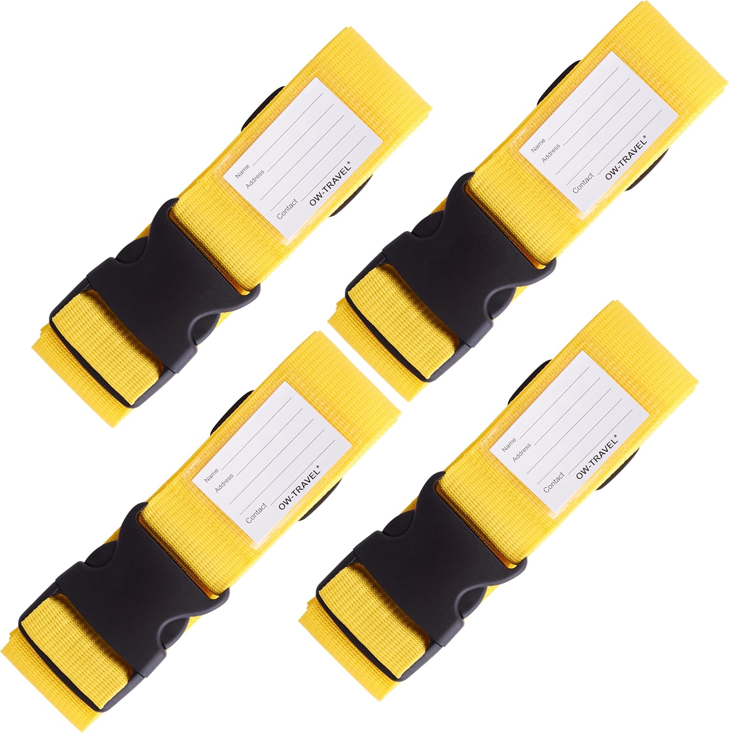 Personalised Luggage Straps for Suitcases (4 Pack Yellow) Easy to Spot Sturdy Suitcase Straps with Luggage labels. Travel Belt for Bag Baggage. Case Belts Personalised Luggage Straps for Suitcases (4 Pack Yellow) Easy to Spot Sturdy Suitcase Straps with Luggage labels. Travel Belt for Bag Baggage. Case Belts