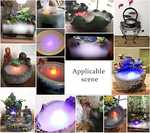 Miniatura 5 de Máquina de niebla de luces de Halloween, máquina de Halloween, estanque de agua de niebla ultrasónica, 12 luces LED rojas, amarillas y azules para