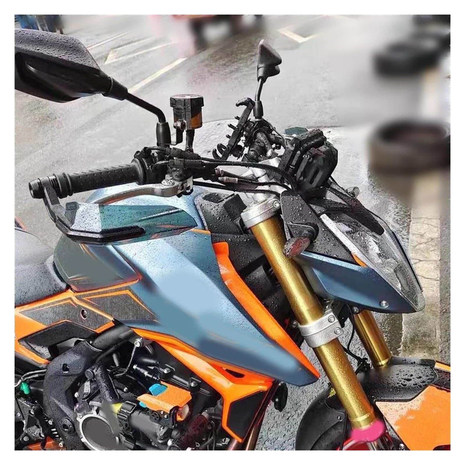 Paramani Moto Per LONCIN Per VOGE 500R 2020-2021 Leve Freno Frizione Moto Deflettore Vento Manubrio Paramani(Titanium-a)