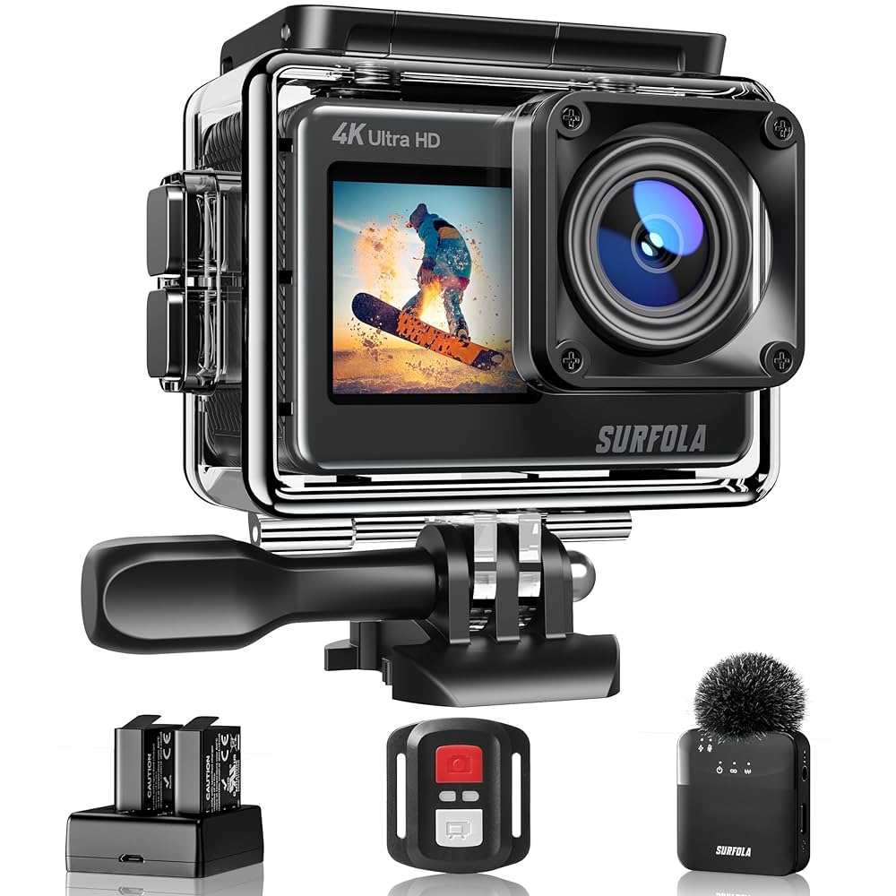 SURFOLA アクションカメラ　SF430 4K 60fps 楽天市場】アクションカメラ 5K 水中カメラ タッチパネル式 40m