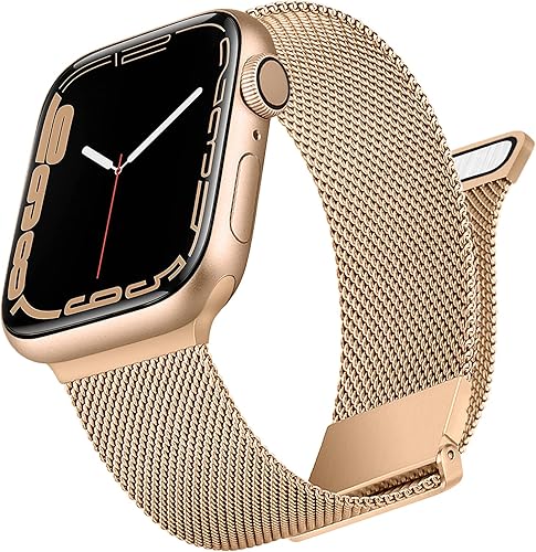 Vanjua Correa de metal compatible con correas de Apple Watch de 1.614 in 1.575 in 1.496 in 1.654 in 1.732 in 1.772 in 1.929 in, correa de repuesto