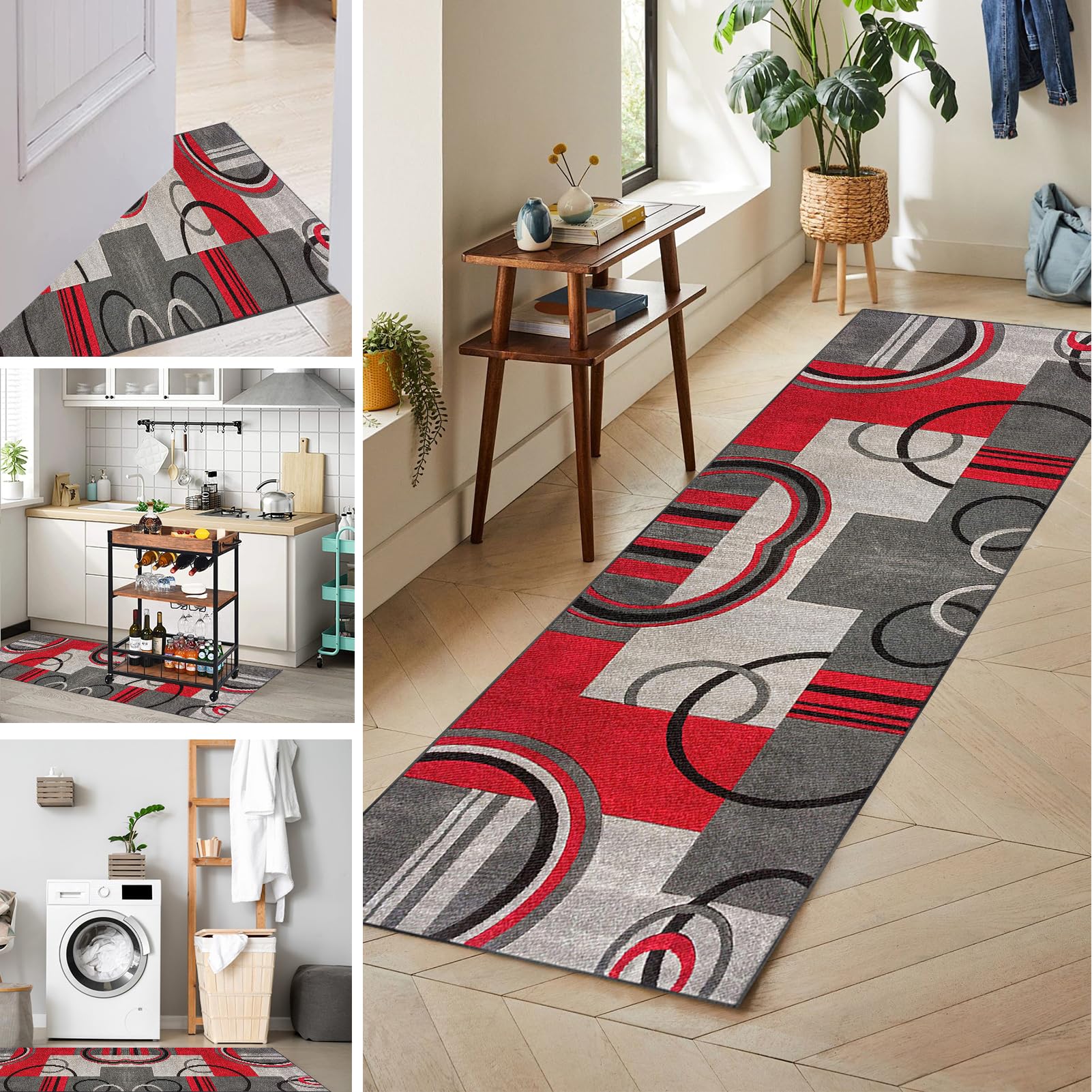 Alfombras de pasillo largos con tejido lavable de 70 x 120 cm para entradas de casa