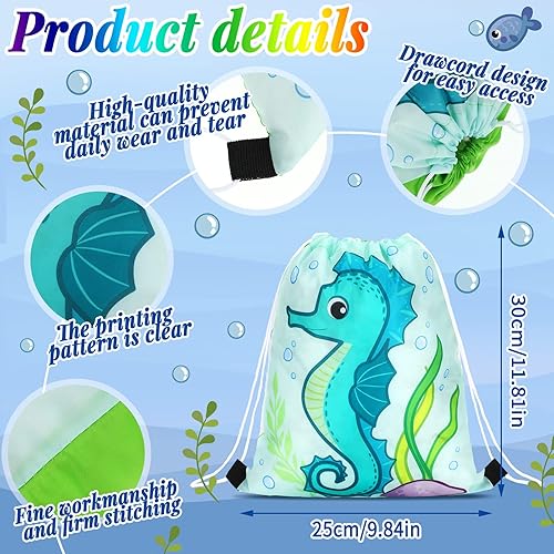 Miniatura 6 de Funtery 32 piezas Bolsas de caramelo para regalos de fiesta de animales marinos del océano Bolsas de golosinas de animales marinos Bolsas de regalo