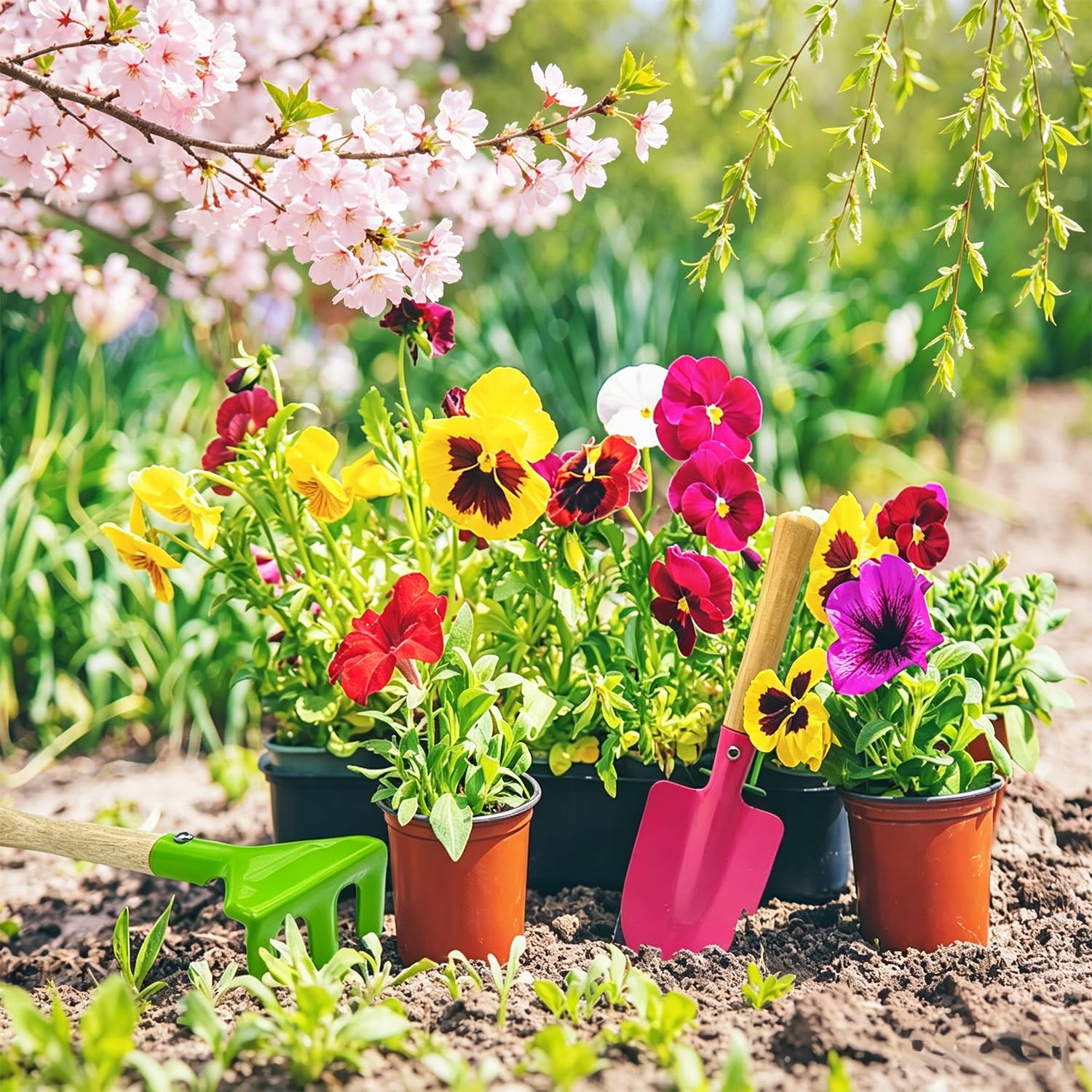Kids Gardening Tools Set - Trowel, Rake & More -2