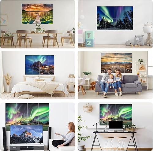 Miniatura 6 de Paneles acústicos artísticos, 48 x 32 x 0.4 pulgadas, absorben el sonido, decoración de pared, adecuados para reducción artística de ruido, estudios