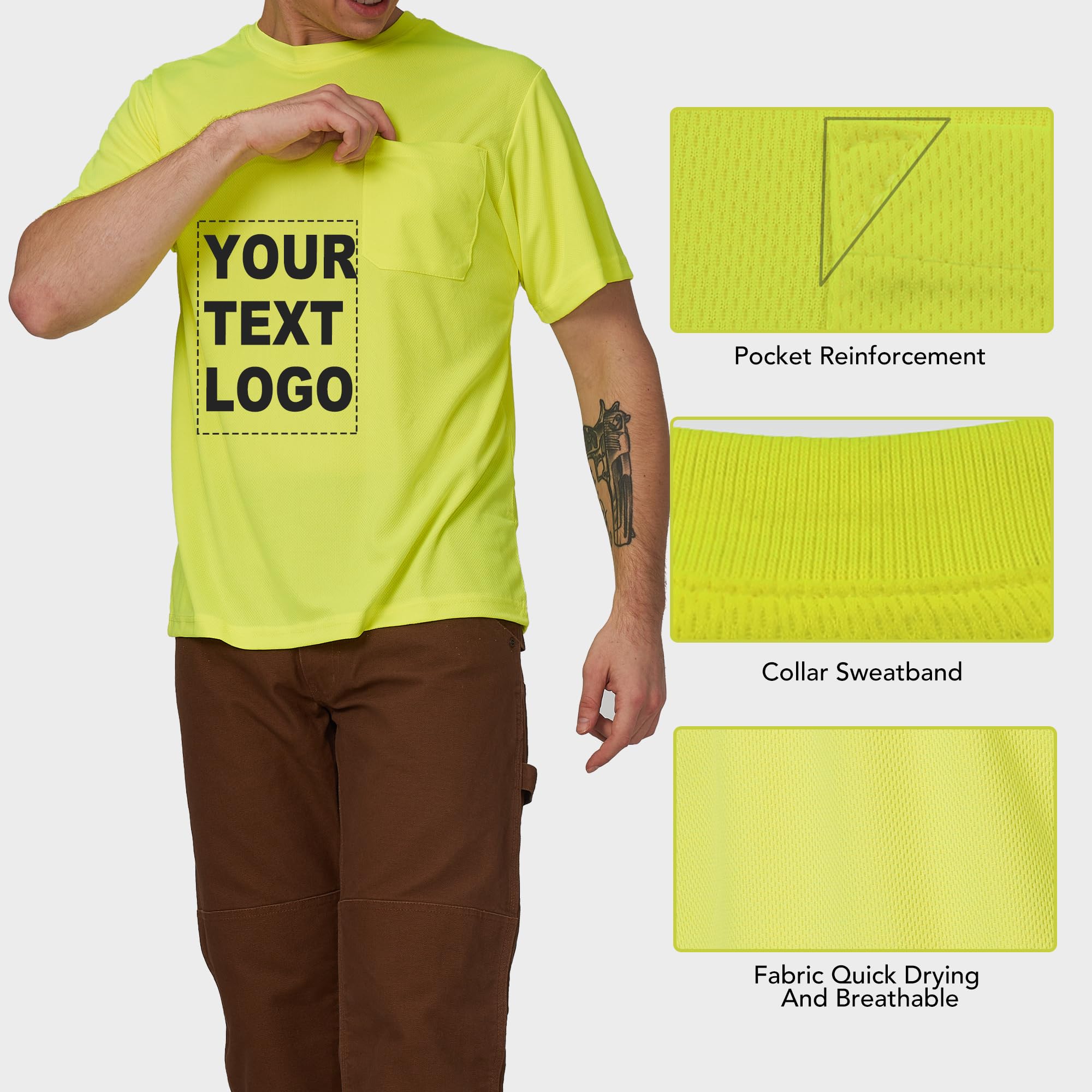 A-SAFETY Camiseta atlética perfecta reflectante - amarillo - 6X-Large