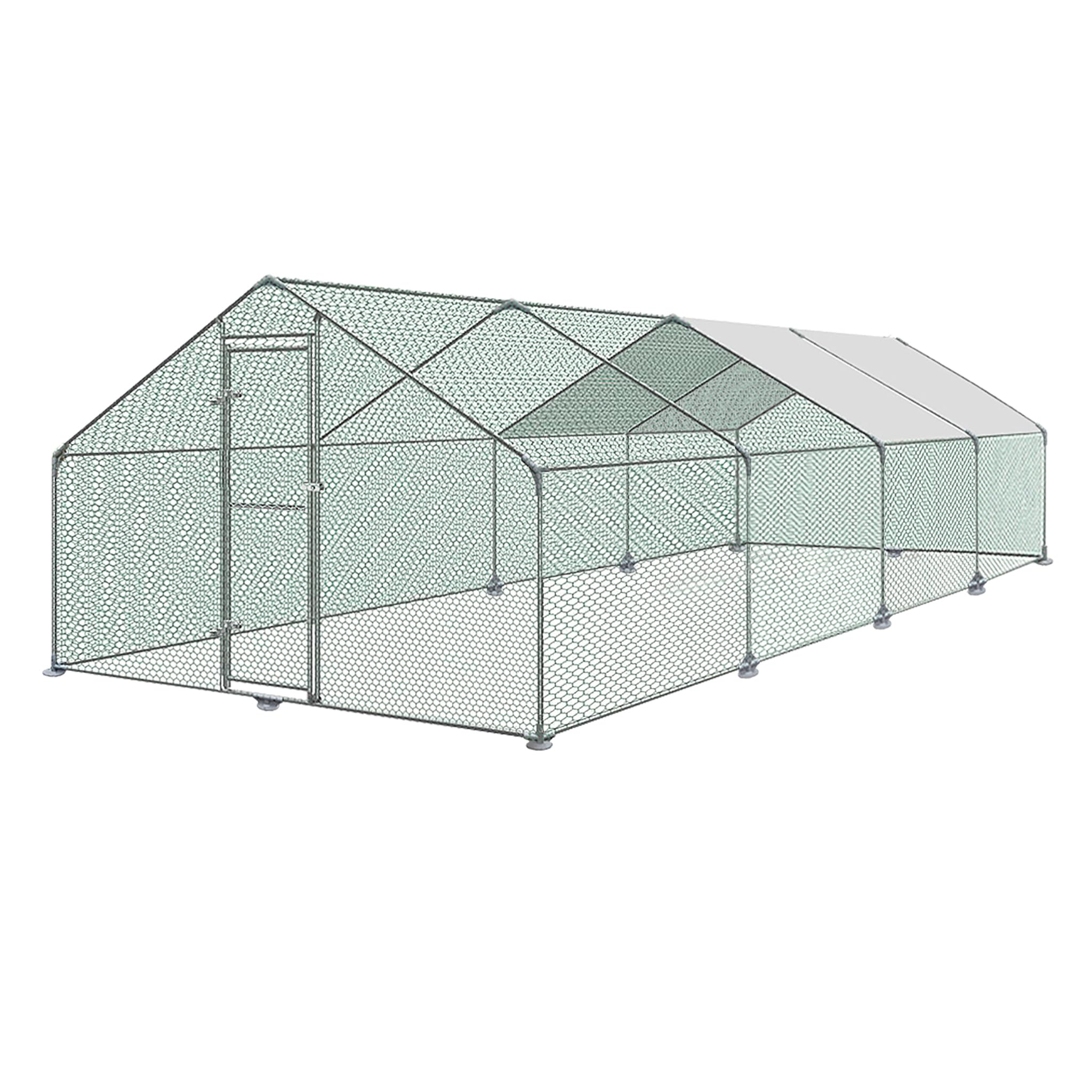 UISEBRT Gabbie per pollaio, per piccoli animali domestici, con tetto in PE per pollame, conigli, piccoli animali domestici, cani (3 x 8 x 2 m)