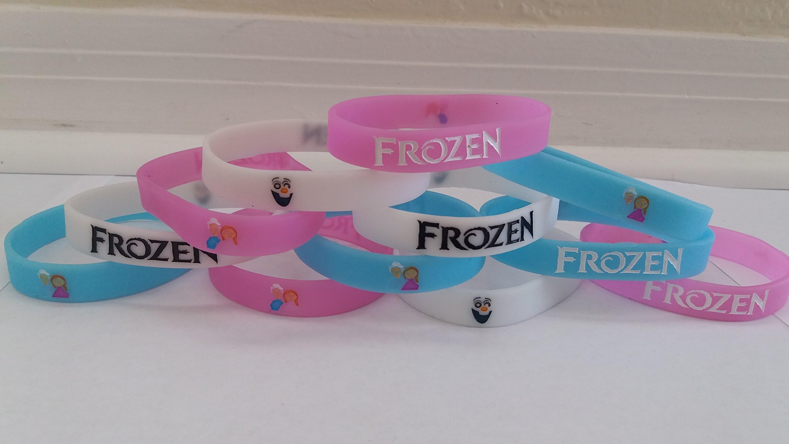 MA Creations Glow in The Dark – Frozen Inspired Kids Bracelets and Birthday Party Favors (12 Pack)
