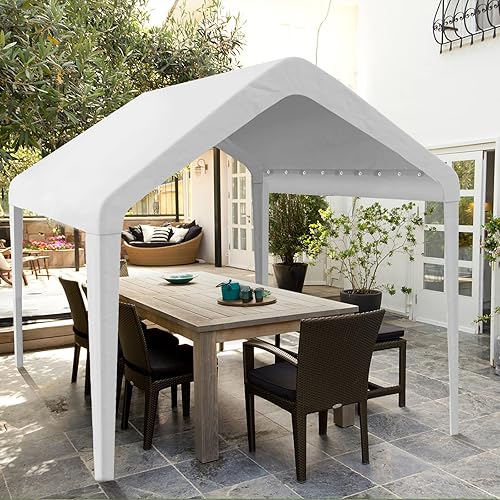 Miniatura 6 de Cubierta de toldo de repuesto para cochera de 10 x 20 pies para tienda de campaña, cubierta de refugio de garaje con cuerdas elásticas de bola,