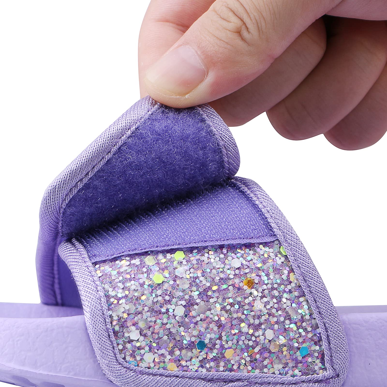 Mädchen Glitter Slider Mode Sommer Hausschuhe rutschfeste Sandalen Leichte Strand Pool Schuhe für Indoor Outdoor