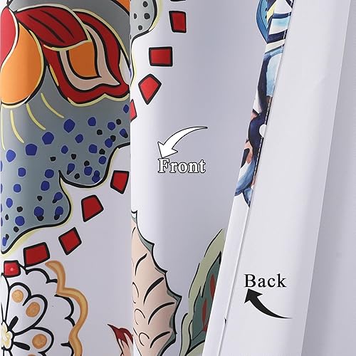 Miniatura 19 de Estelar Textiler Cortinas bohemias para oscurecer la habitación con hojas de arce de 84 pulgadas de largo, juego de 2 paneles para sala de estar,