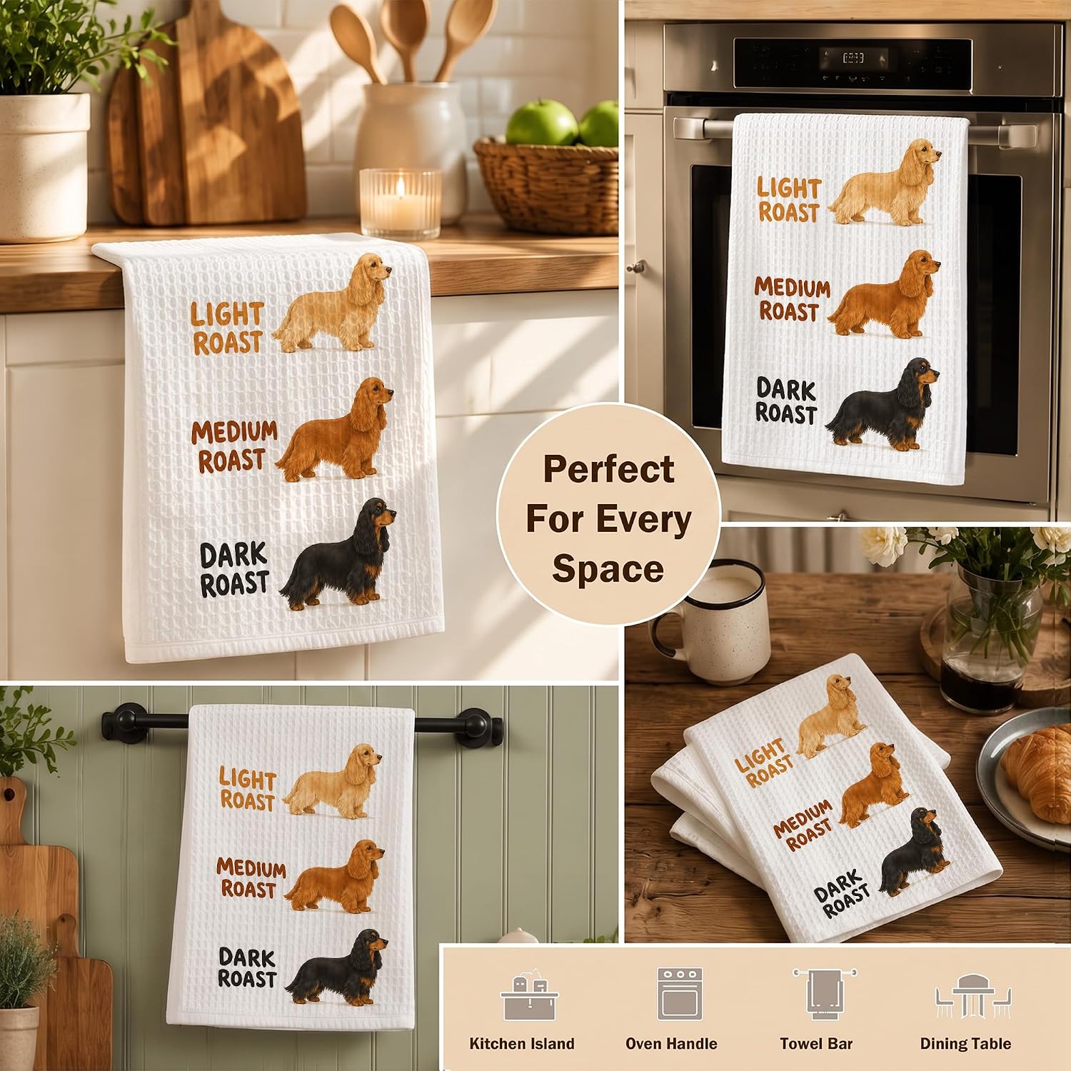 Funny Dog Kitchen Towel, Coffee Roast Cocker Spaniel Gifts-A-44 image 4