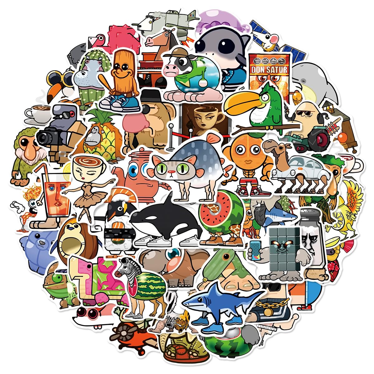 100 Pcs Italian Brainrot Stickers for Laptop Bumper, Skateboard, Water Bottles, Computer, Phone, Guitar