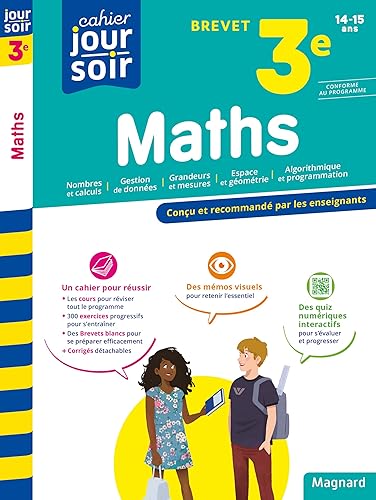Maths 3e Brevet - Cahier Jour Soir: Conçu et recommandé par les enseignants