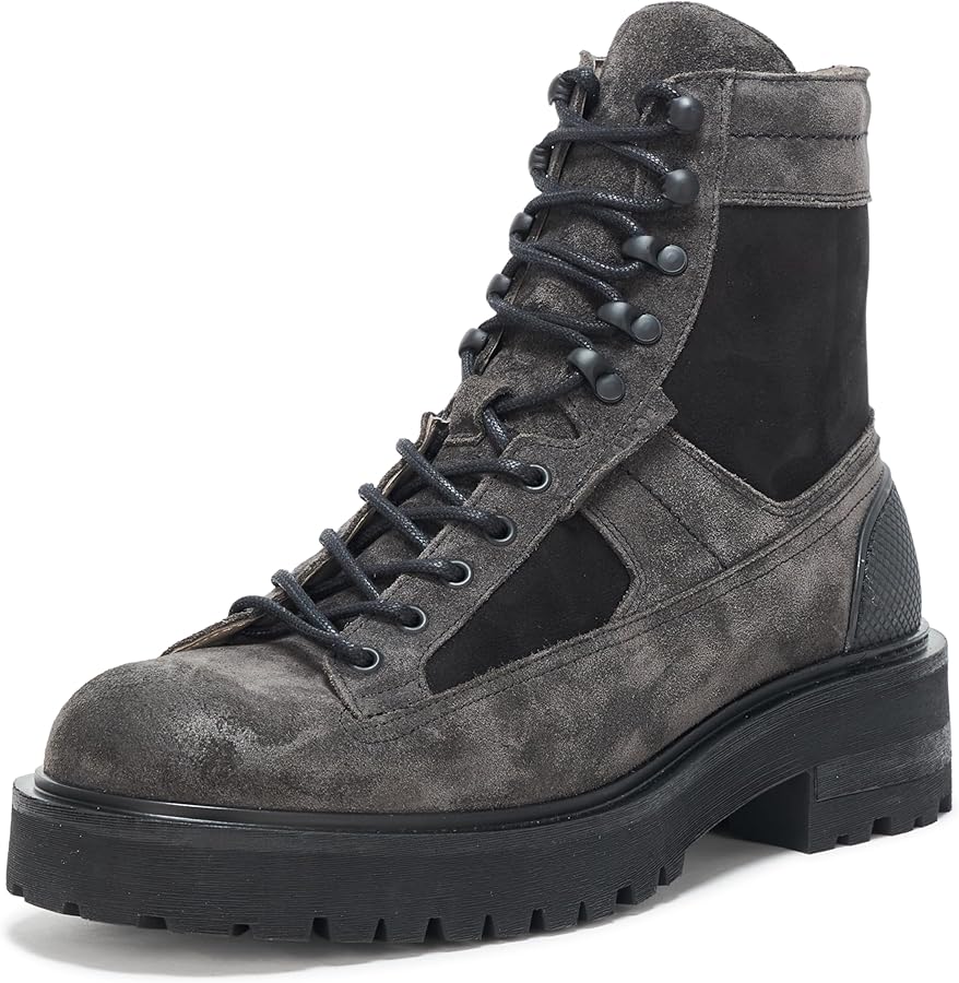 Amazon.com | AllSaints Men's Hank CMBT Suede Boot Combat, Charcoal
