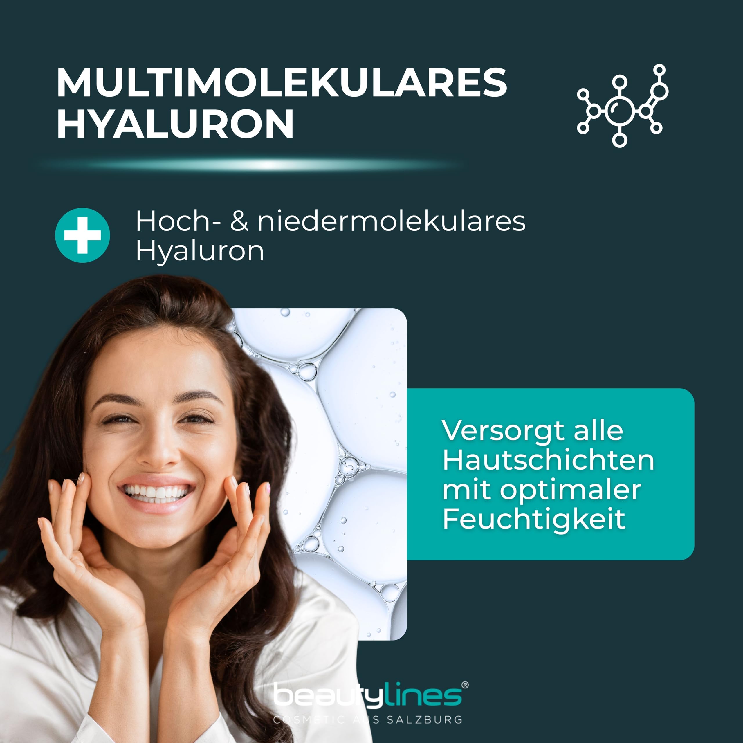Hyaluron Power Booster 50ml – Anti-Aging Serum mit Argireline® & Hyadisine® – Feuchtigkeits-Booster Botox-Effekt – polstert Falten auf & strafft Haut für Gesicht, Hals & Dekolleté