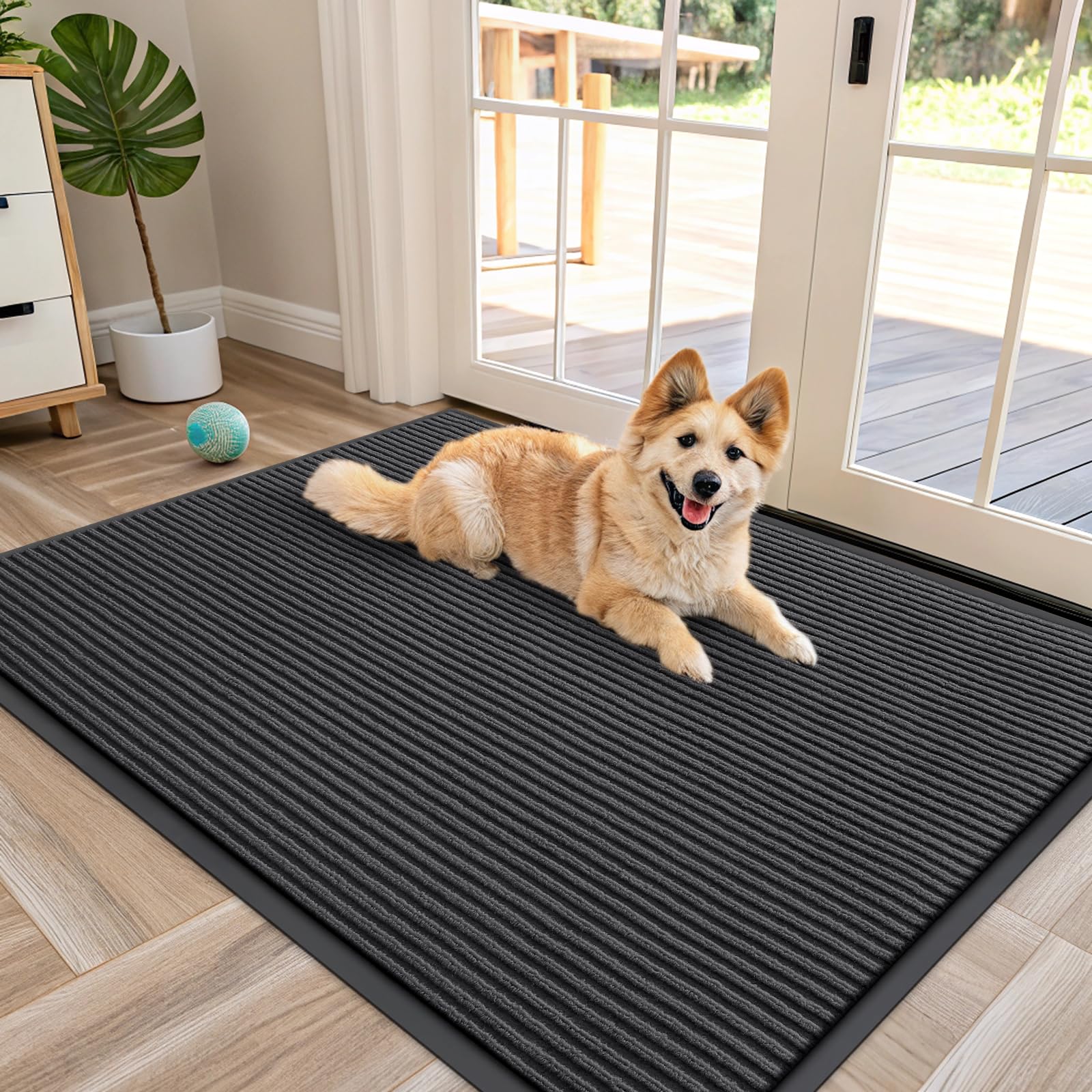OLANLY Front Door Mat Indoor Outdoor Entrance, Waterproof Heavy Duty Doormat, Fade Resistant, Low Profile, Easy Clean Patio Porch Welcome Floor Mats for Entry, 29.5x17, Beige — view 82