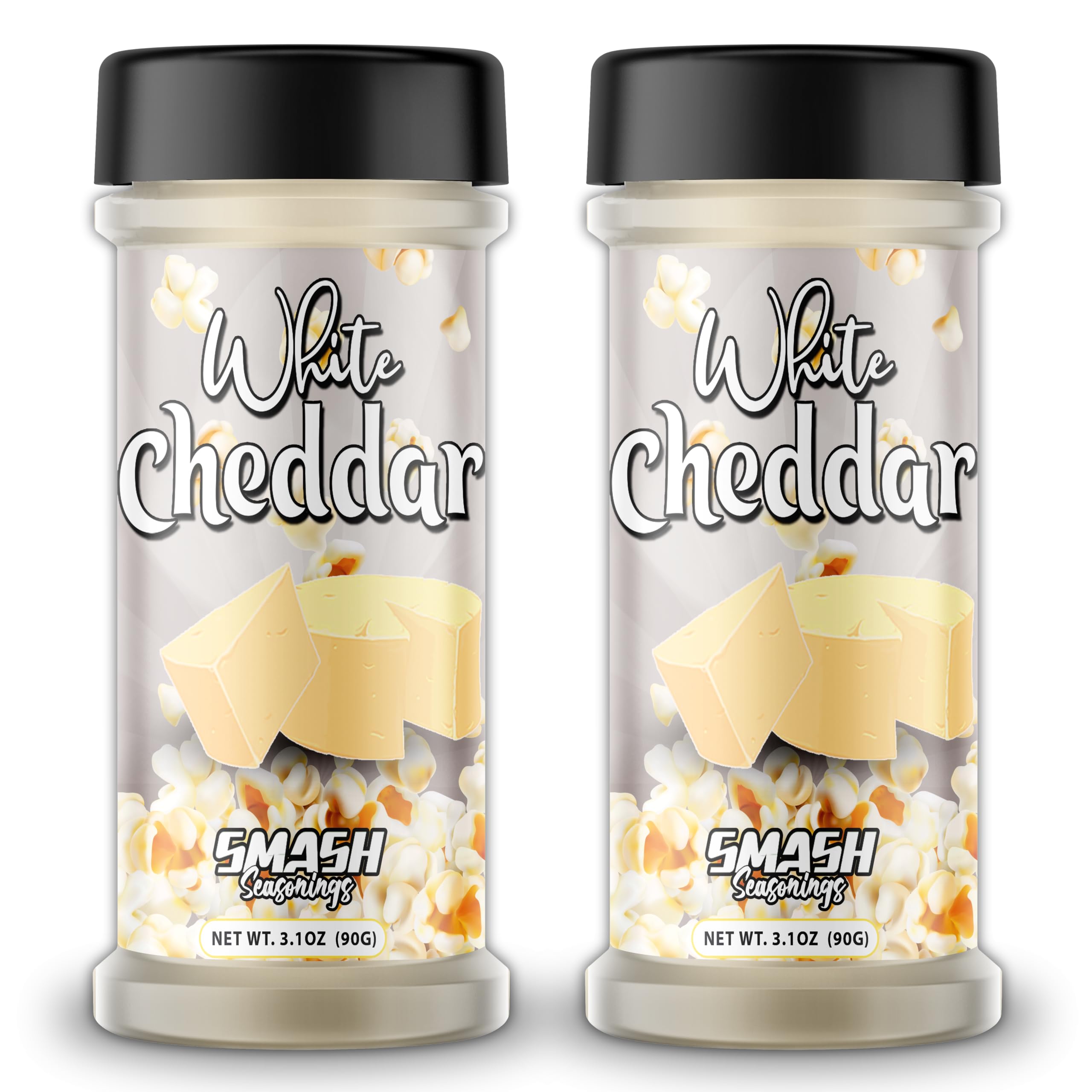White Cheddar Cheese Powder – Premium Cheesy Popcorn Seasoning – 2 Pack Gourmet Sprinkle Topping for Popcorn, Chips, Pasta, Fries, Pretzels, Sauces,