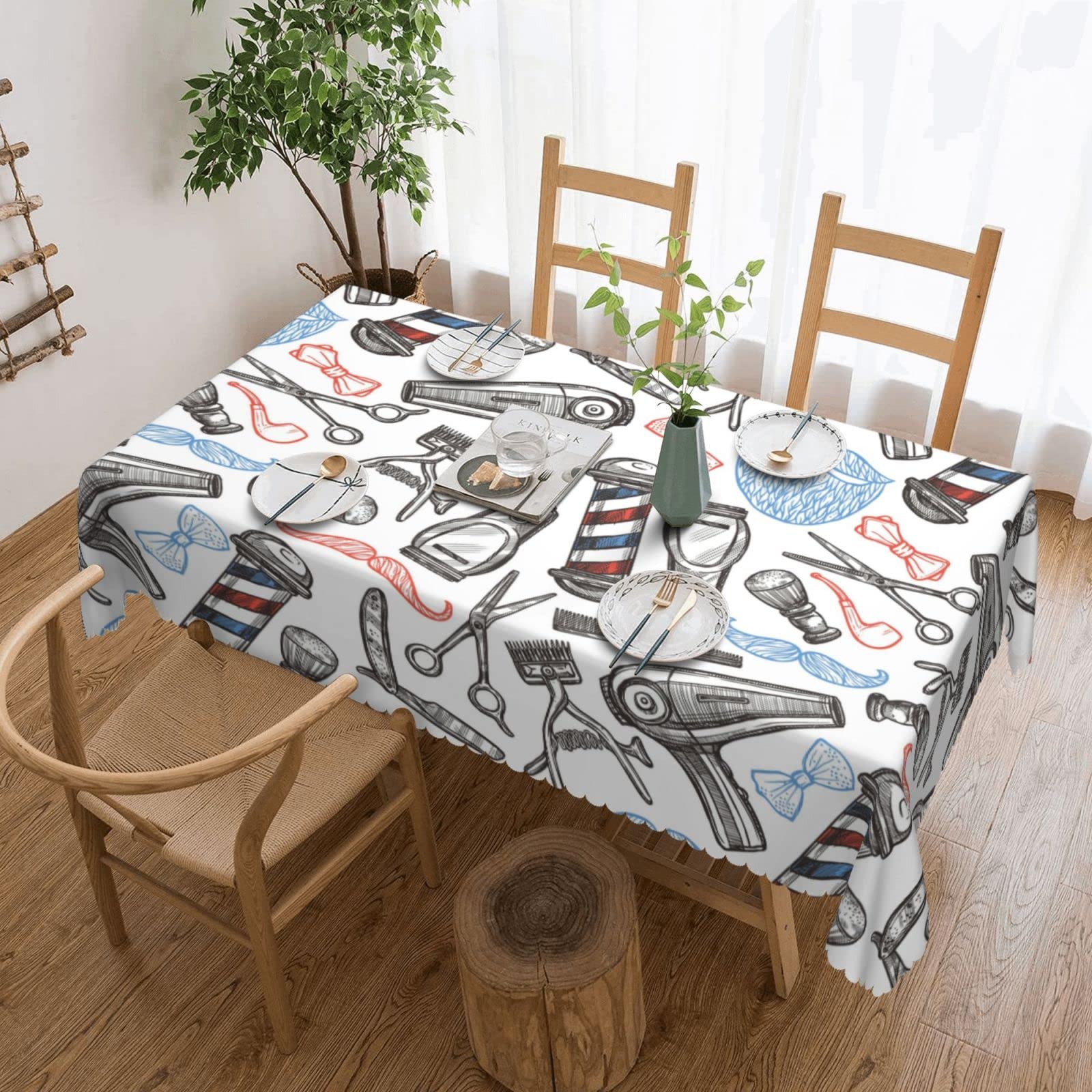 Nappe de pique-nique style monochrome Barber Shop en dentelle