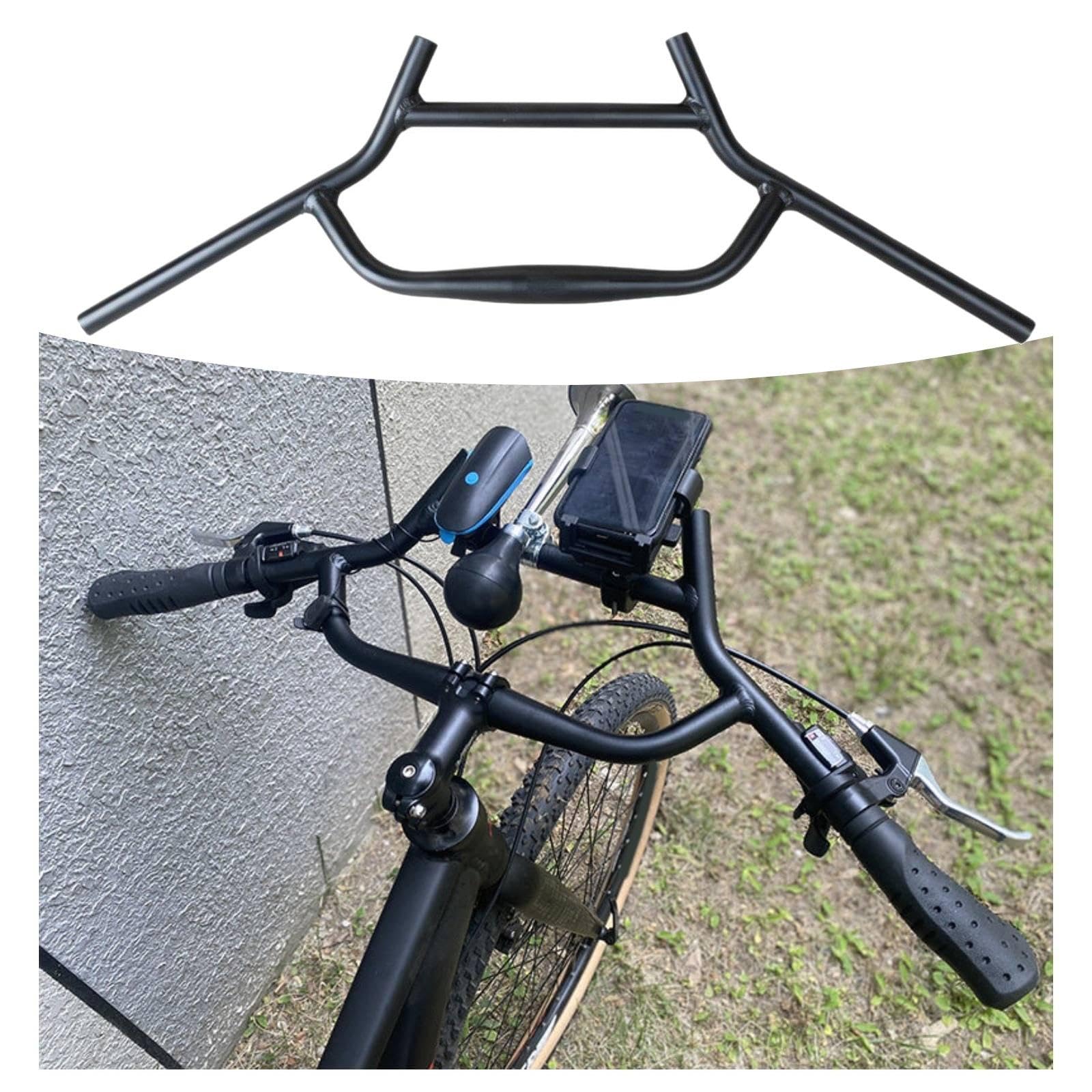 Guidon vélo Gravel, Accessoires Guidon légers en Alliage d'aluminium 22 mm diamètre pour Le Shopping en Plein air