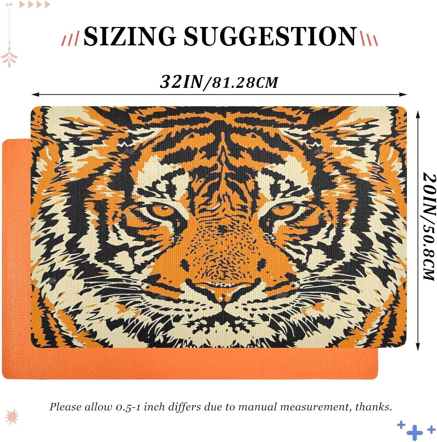 MUKJHOI Funny Welcome Mats, 32"x20" Front Door Mat for Outdoor/Indoor Entrance Tiger (16) Entryway Rugs Home Farmhouse Balcony Patio Decor