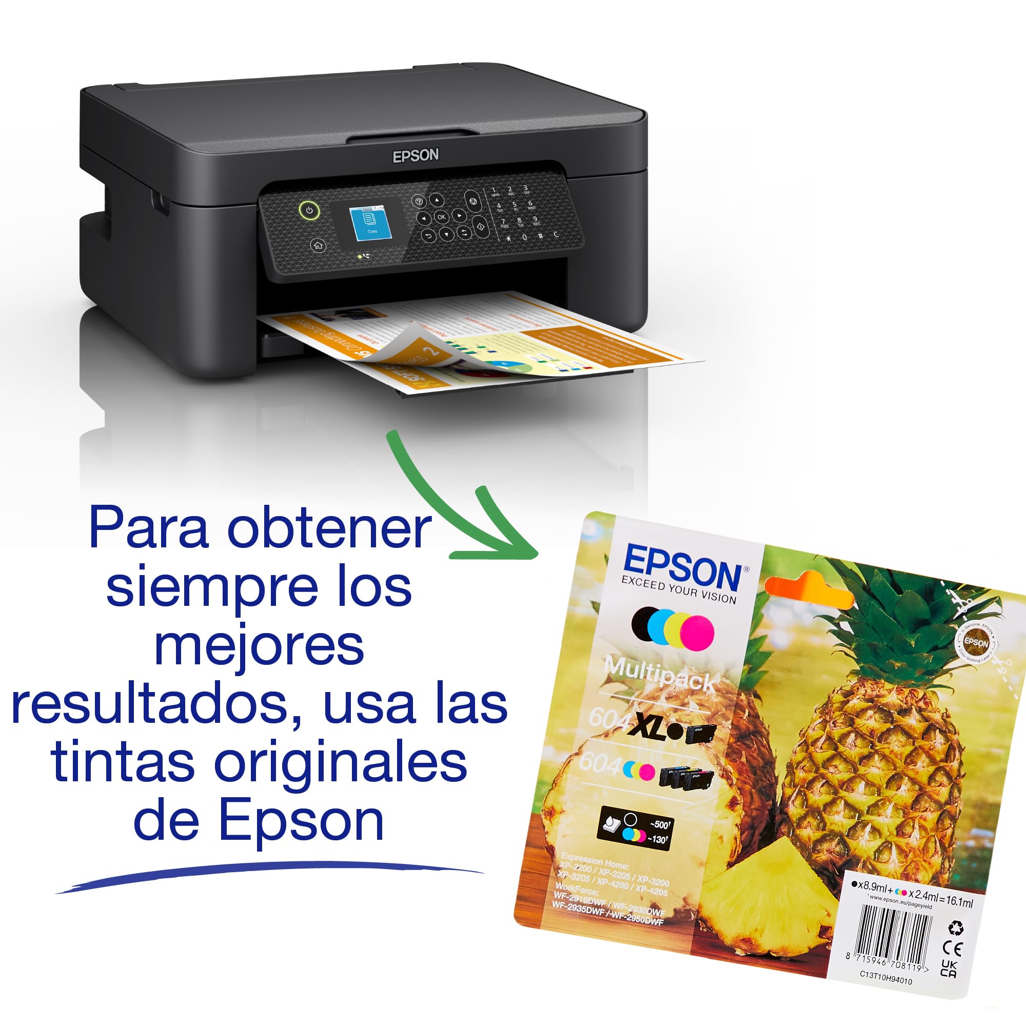 Epson Impresora de inyección de Tinta multifunción Workforce WF-2910DWF A4 con conectividad inalámbrica y 3 Meses Gratis de suscripción de Tinta ReadyPrint Flex*