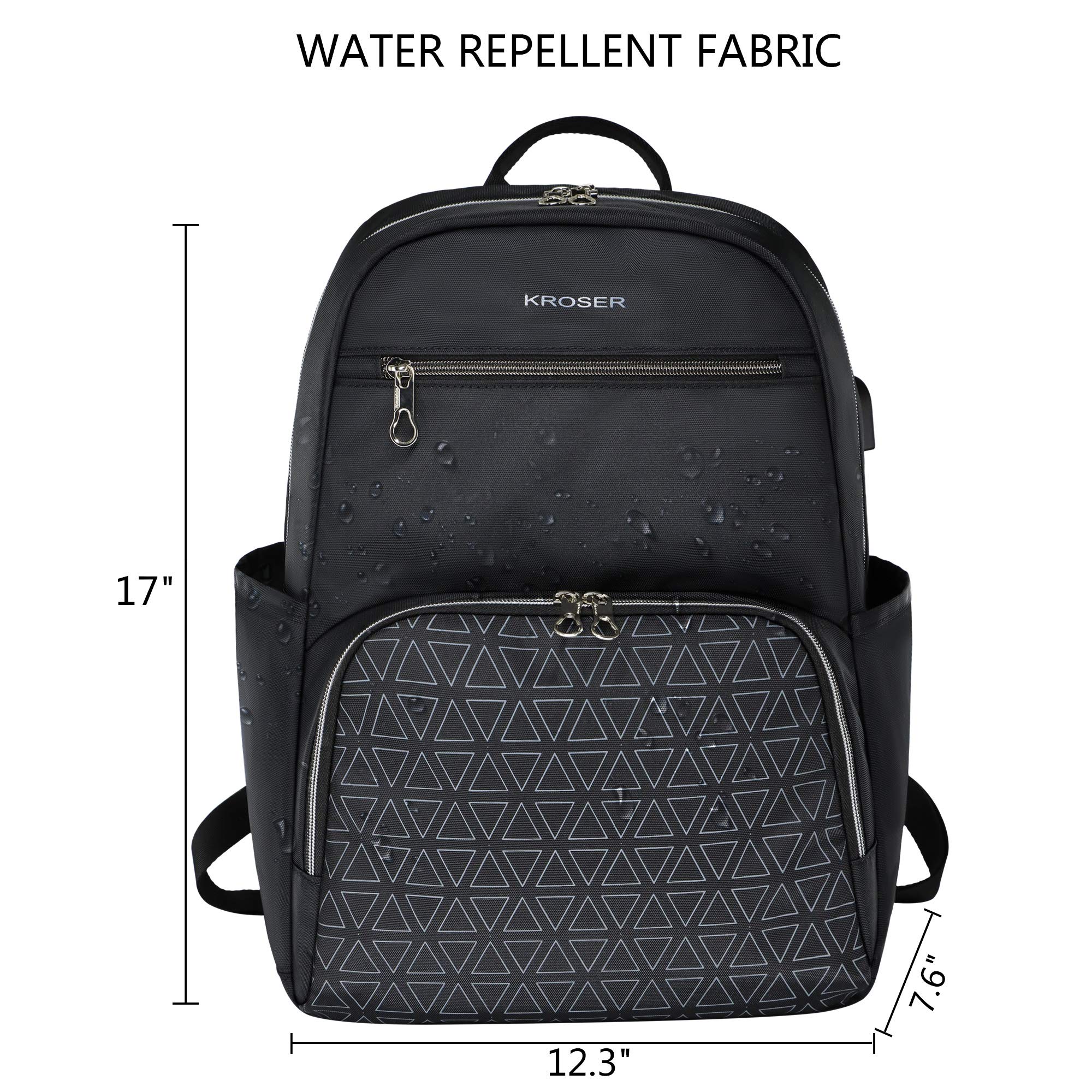 KROSER Travel Laptop Backpacks 15.6 Inch Laptop Rucksack with USB