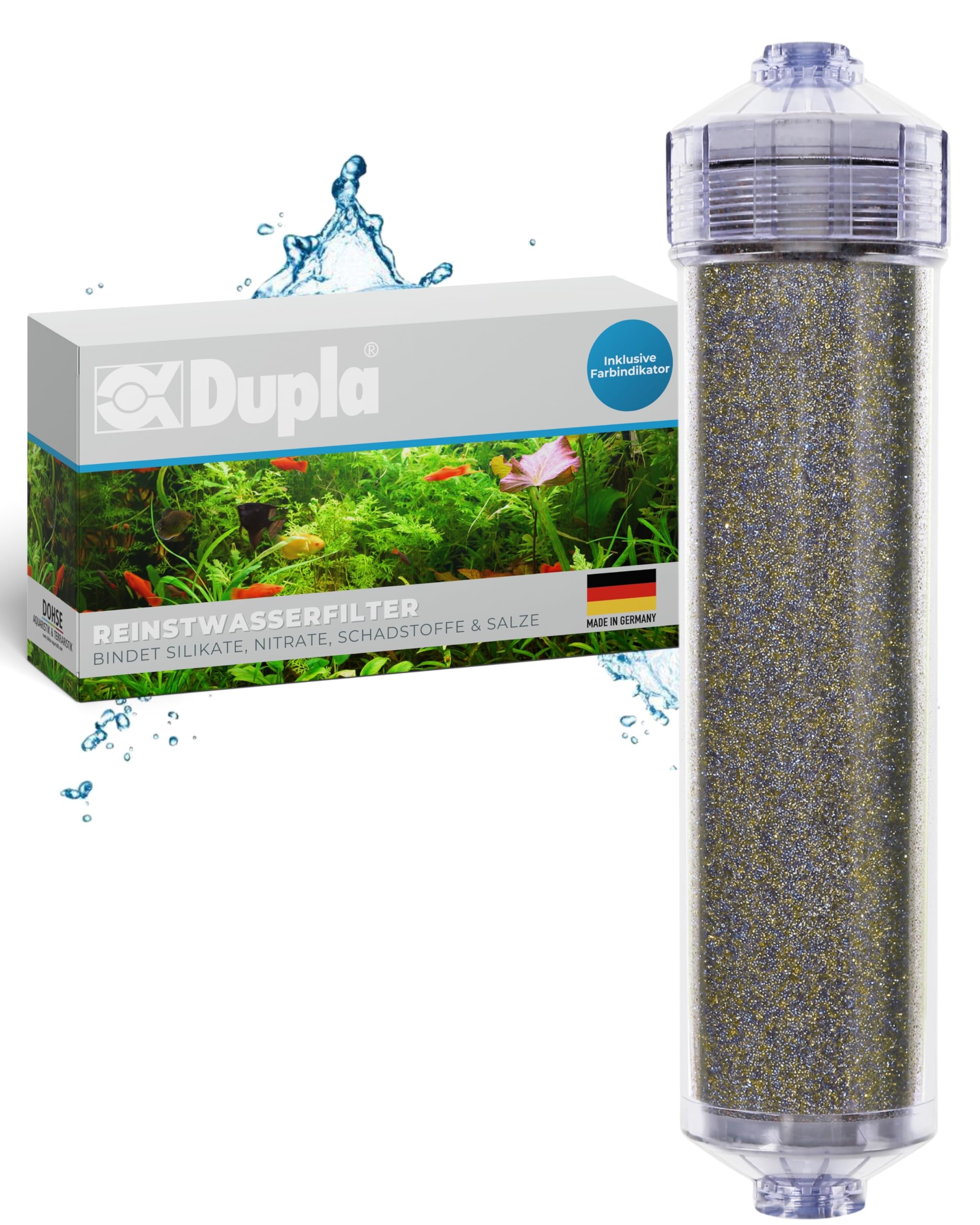Dupla Reinstwasserfilter mit Farbindikator I 500 ml I Wasserfilter für Aquarien I Aquariumfilter zur Entfernung von Silikaten, Nitraten, Schadstoffen und Salzen I Aquarium Wasseraufbereitung