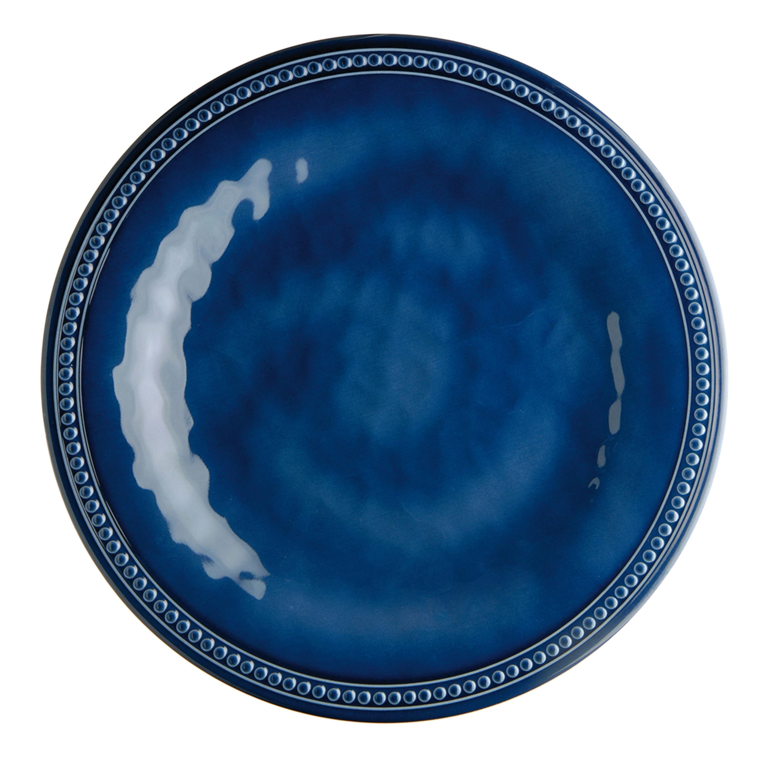 Overstock Blue Melamine Harmony Collection - Juego de 6 platos llanos