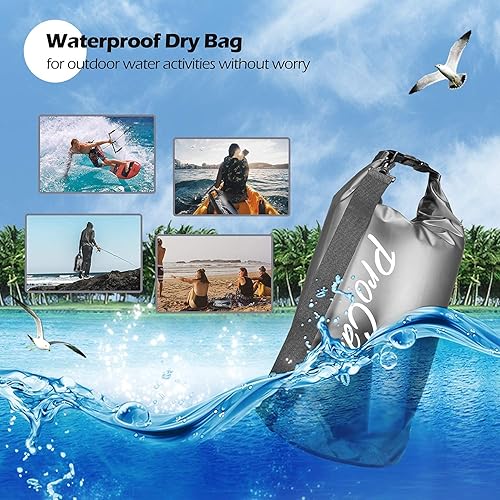 Miniatura 9 de Paquete de 4 bolsas impermeables universales para teléfono celular, bolsa seca subacuática, paquete de 2 bolsas secas flotantes impermeables