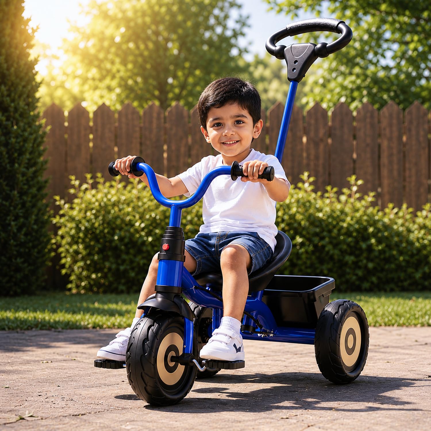 Lifelong Kids Tricycle for Boys & Girls (2-5 Years) | Baby Cycle with Parental Control Handle | Anti-Skid EVA Wheels | Front & Rear Storage Baskets | BIS Certified | 30 kg Load Capacity-image-27