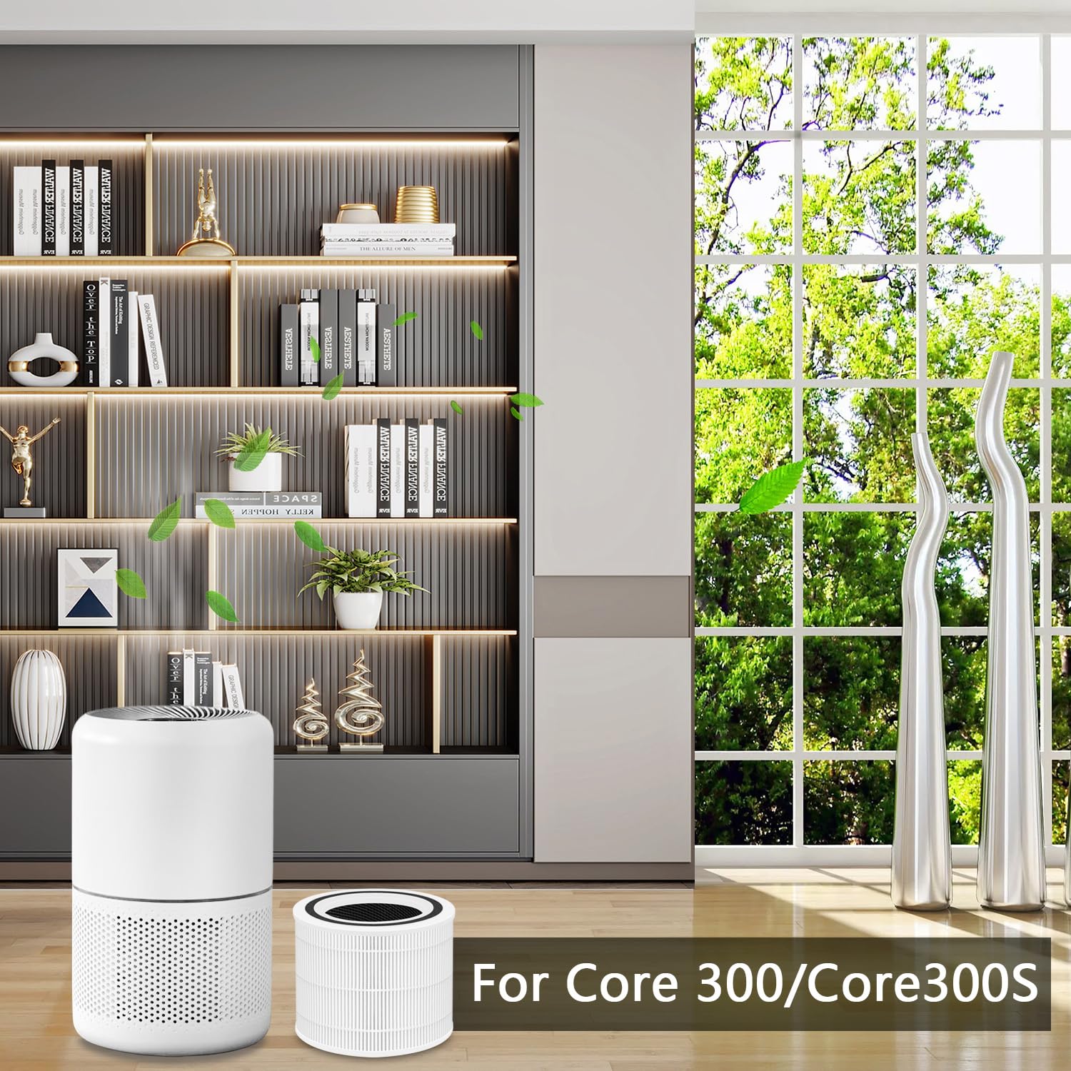 Zamiennik filtra serii Core 300 kompatybilny z LEVOIT Core 300 do oczyszczacza powietrza Core300-RF i Core 300S, H13 True HEPA, wysokowydajny węgiel aktywny, biały, 2-pak