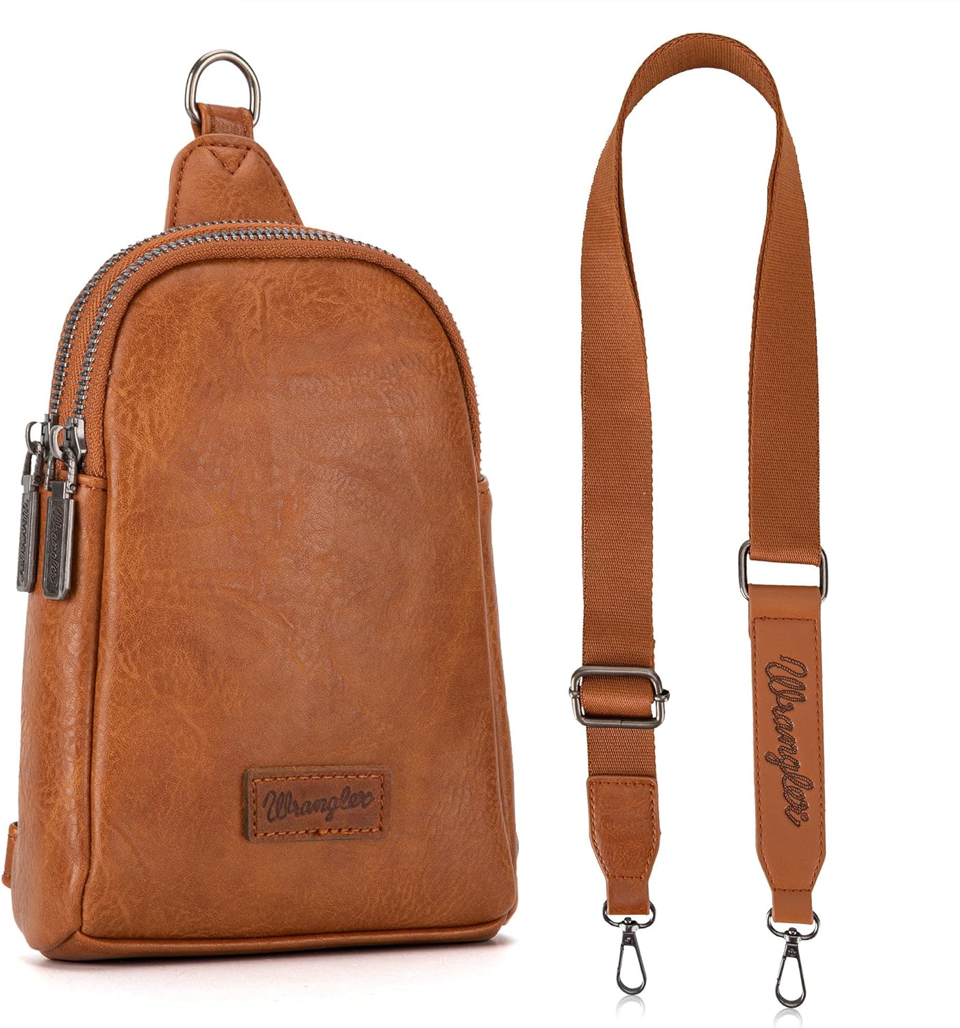 Wrangler Small Sling Bag for Women, Leather Crossbody Bags Cross Body Purse Fanny Packs with Adjustable Strap for Gift - Image 6