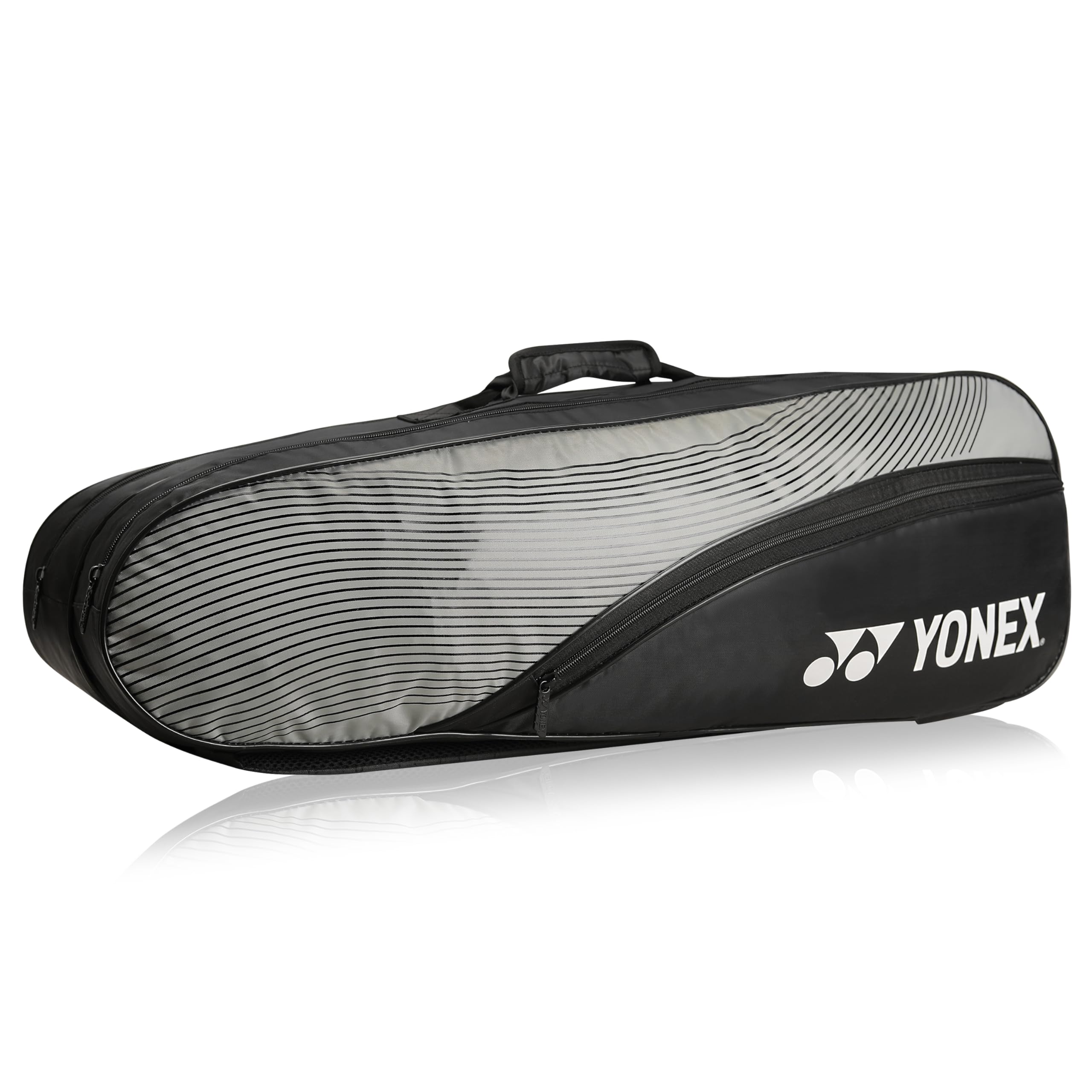 Yonex Elegante Badmintontasche | Doppelfach mit Reißverschluss für 6 Schläger und Kleidung | Seitentasche | Rückengurte | Zubehörfach | Made in India