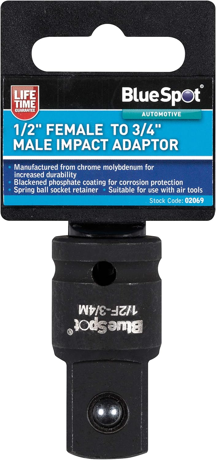 BlueSpot Tools 02069 1/2" Female to 3/4" Male Impact Adaptor