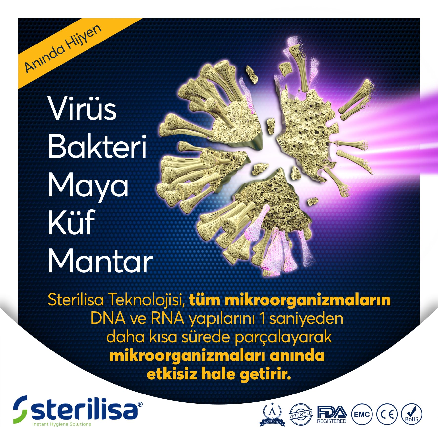 Dispositivo de limpieza por impacto Sterilisa Mini-Portátil