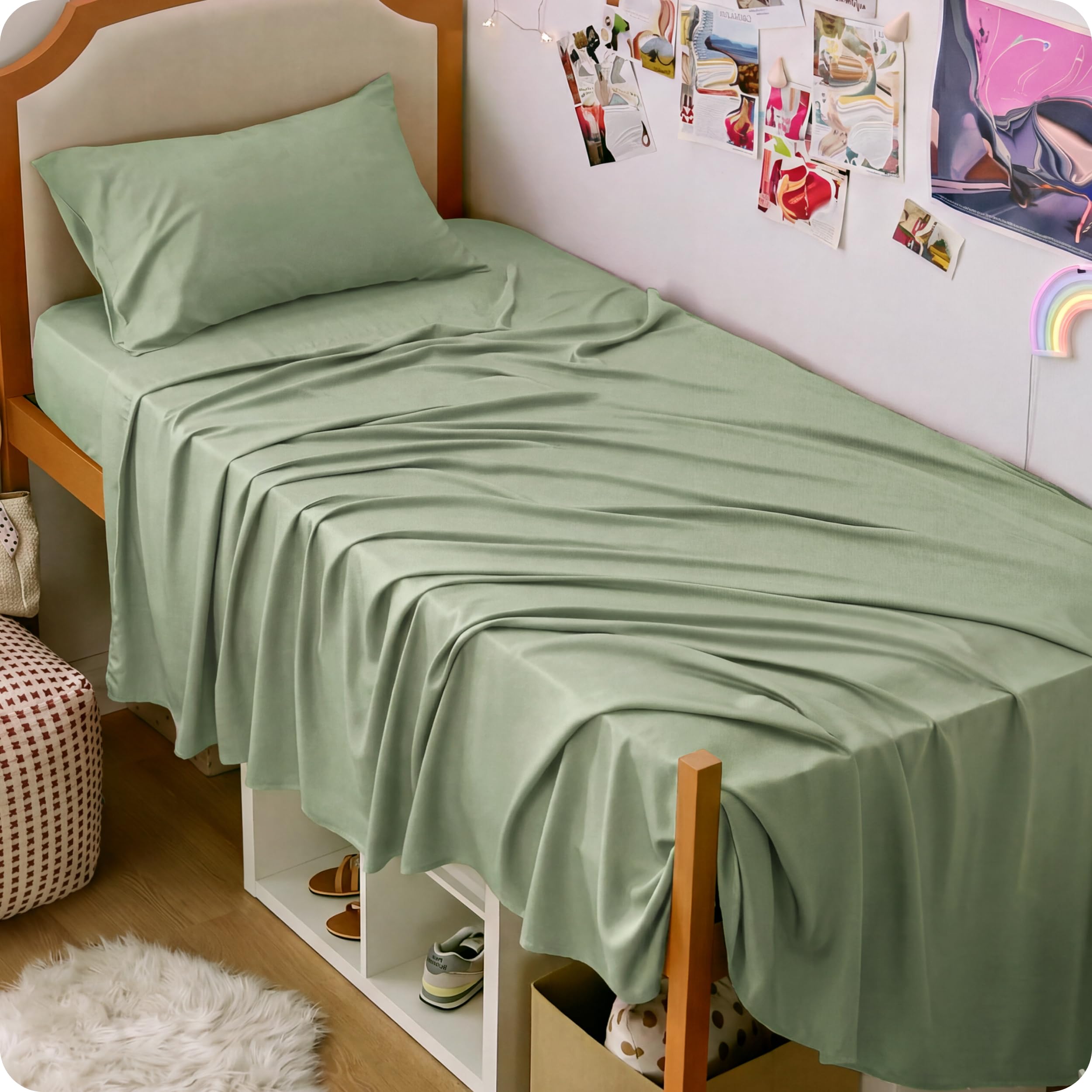 Bedsure PureWoven 100% Rayon Derived from Bamboo, Twin XL Sheets, 3 Pieces